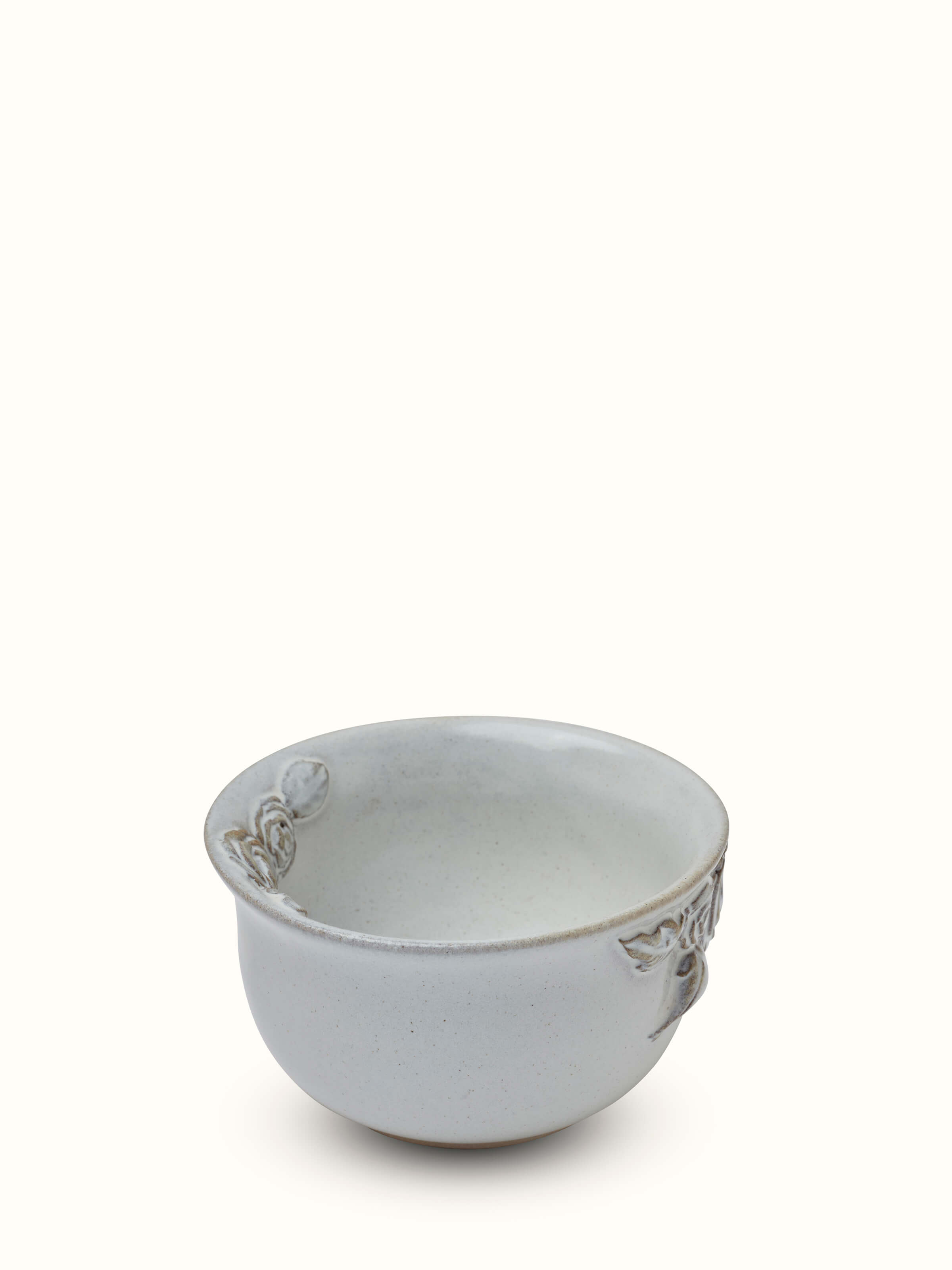 Side view of Studio pottery ceramic nut bowl highlighting the texture