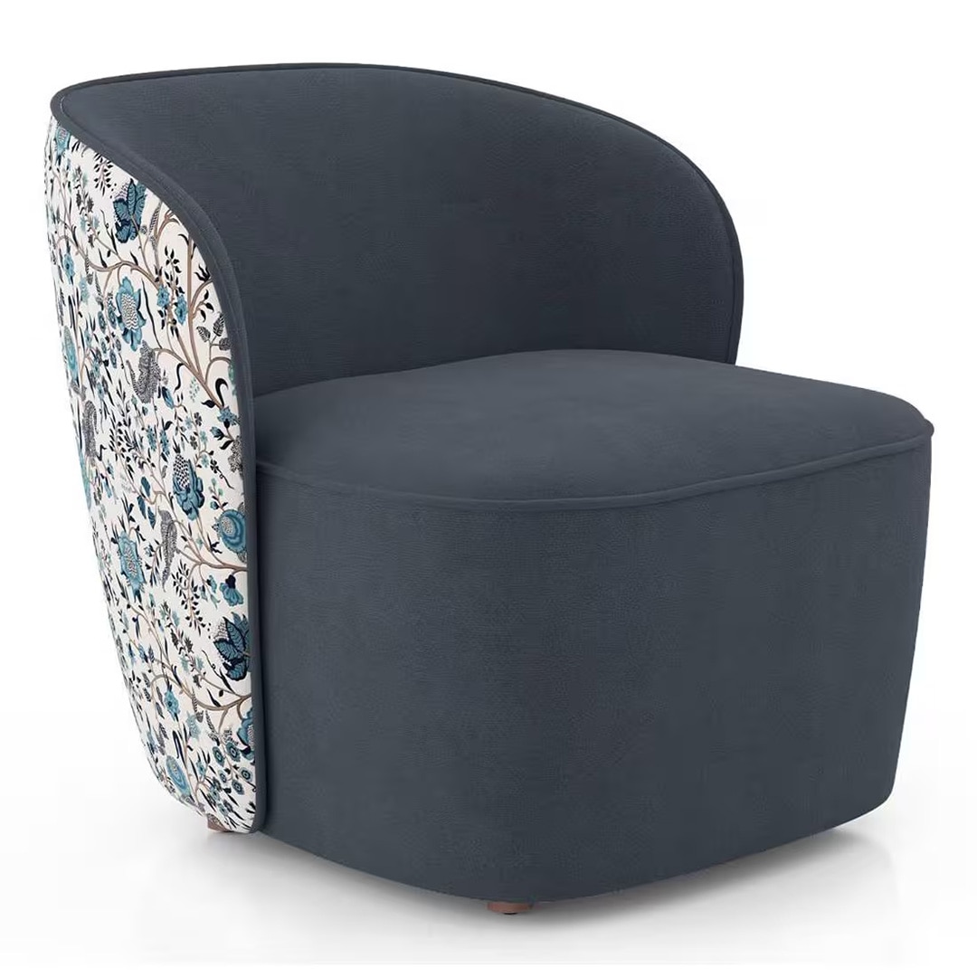 Portia Fabric Accent Chair in Calico Peony White Colour