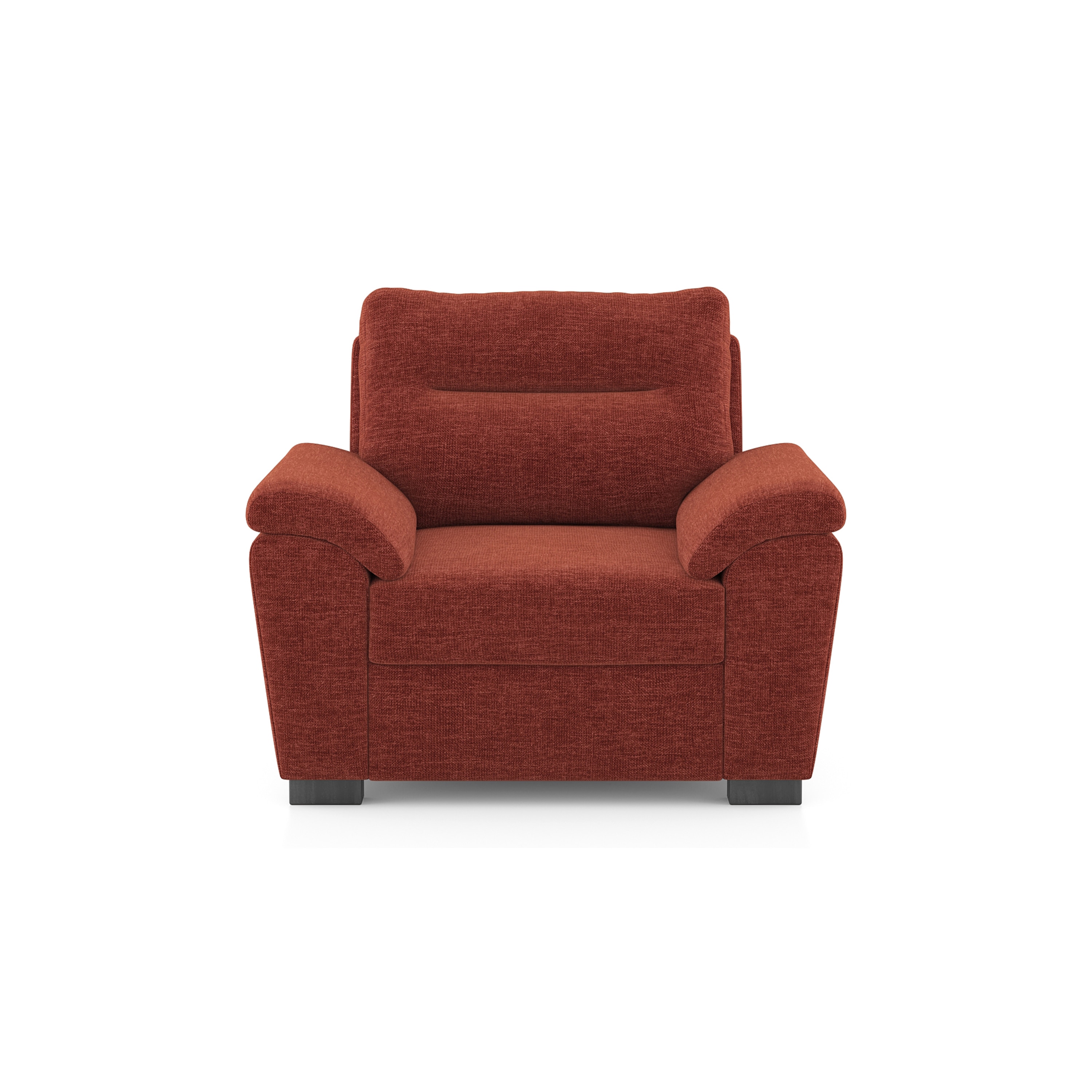 Adelaide Premium 1 Seater Fabric Sofa In Dark Coral - Urban Ladder