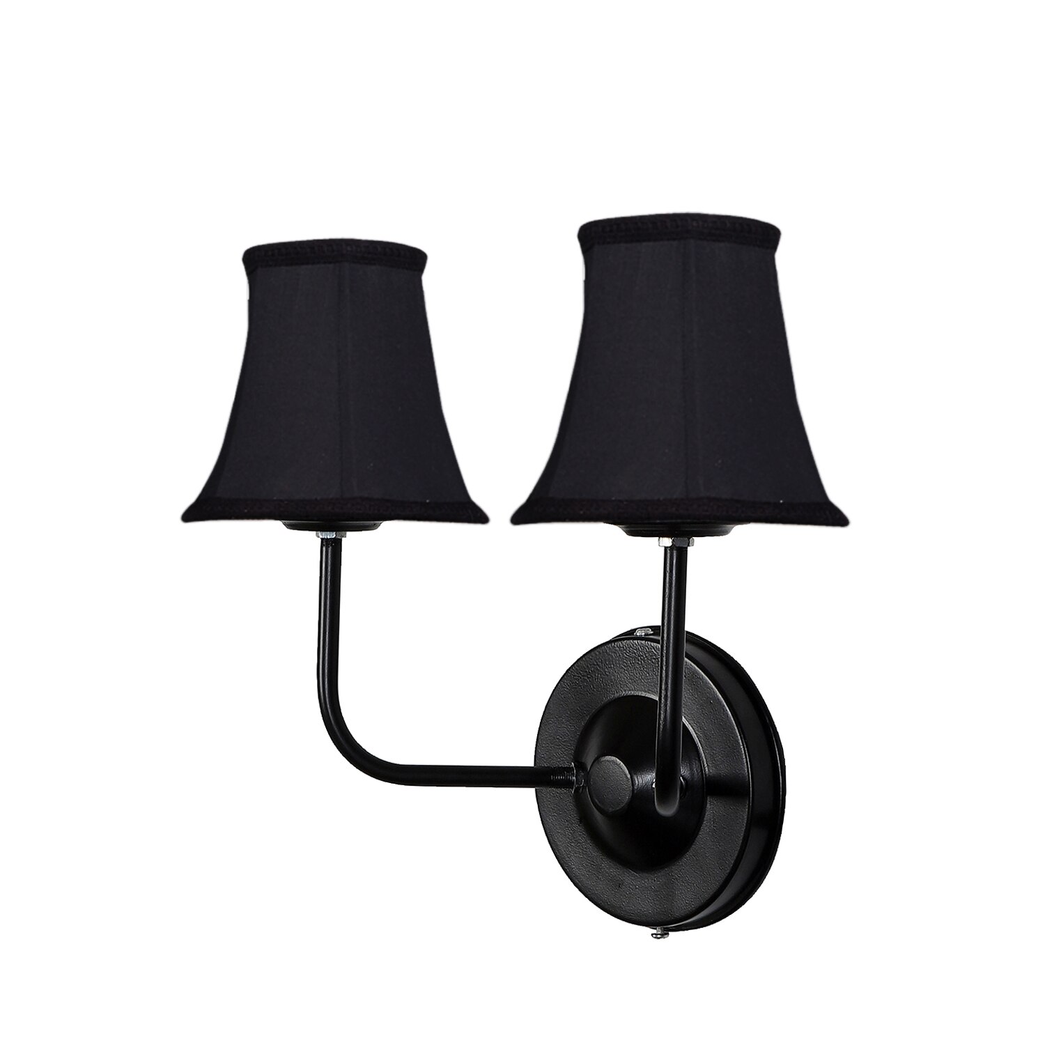 Devansh Dual Black Wallmounted Lamp With Cotton Black Shade
