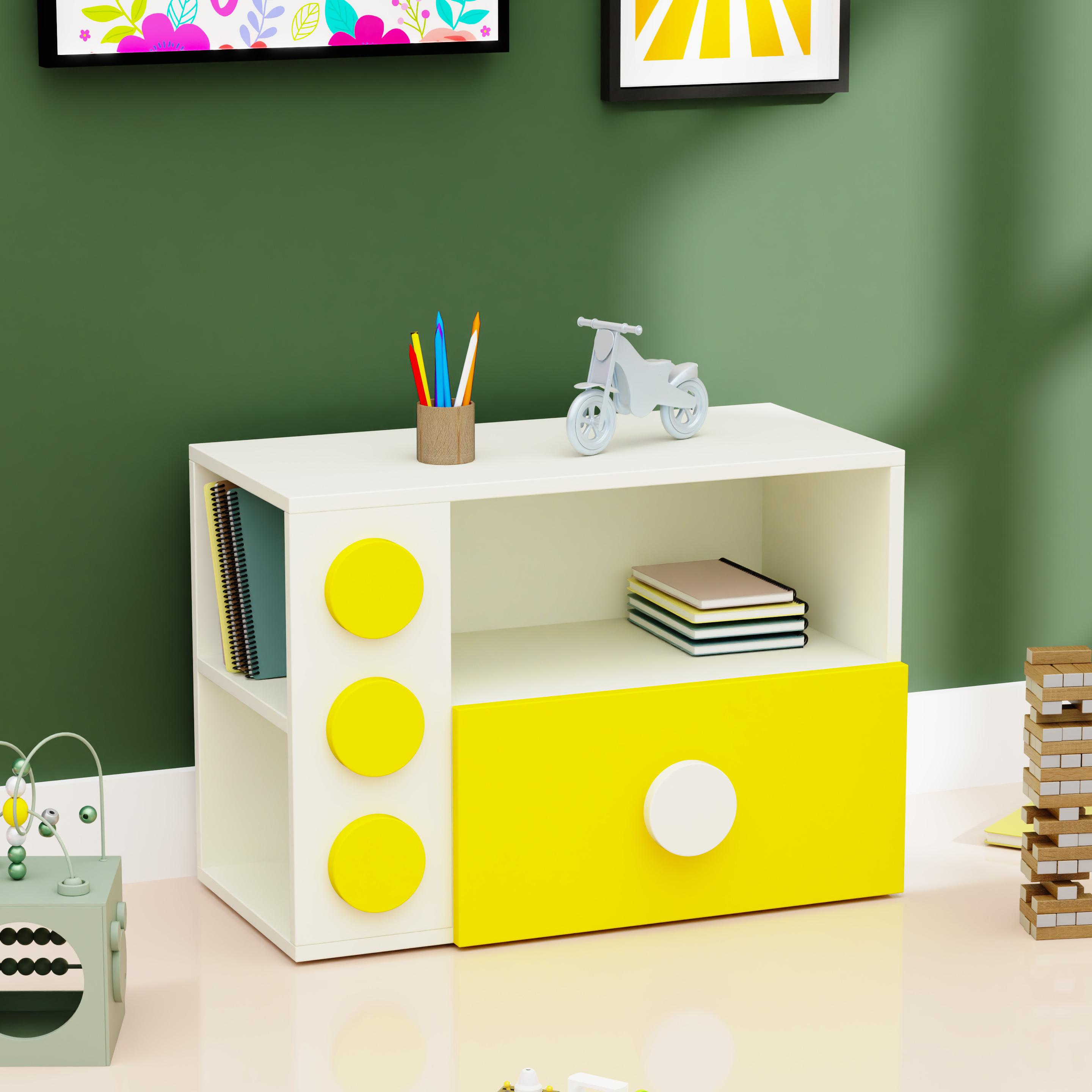 Building Blocks Storage Unit In Yellow Colour