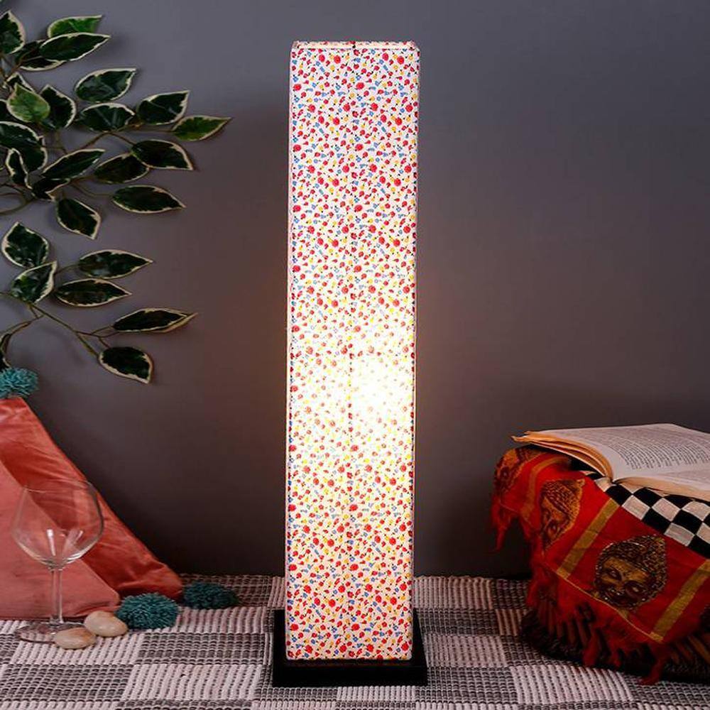 Washington Multicolour Cotton Shade Floor Lamp