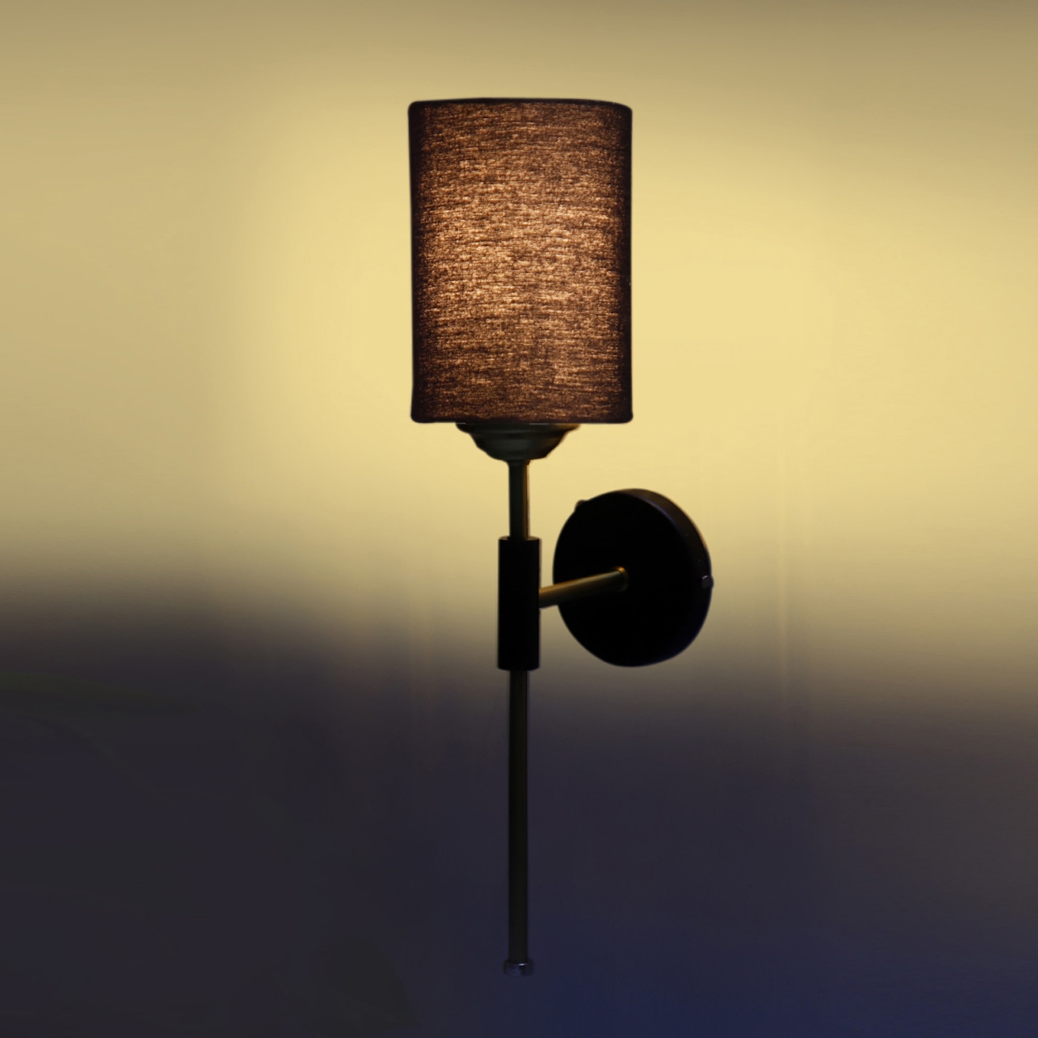 Devansh Metal Electric Wall Light in Black Colour with Black Shade Count of 1 Light - Devansh