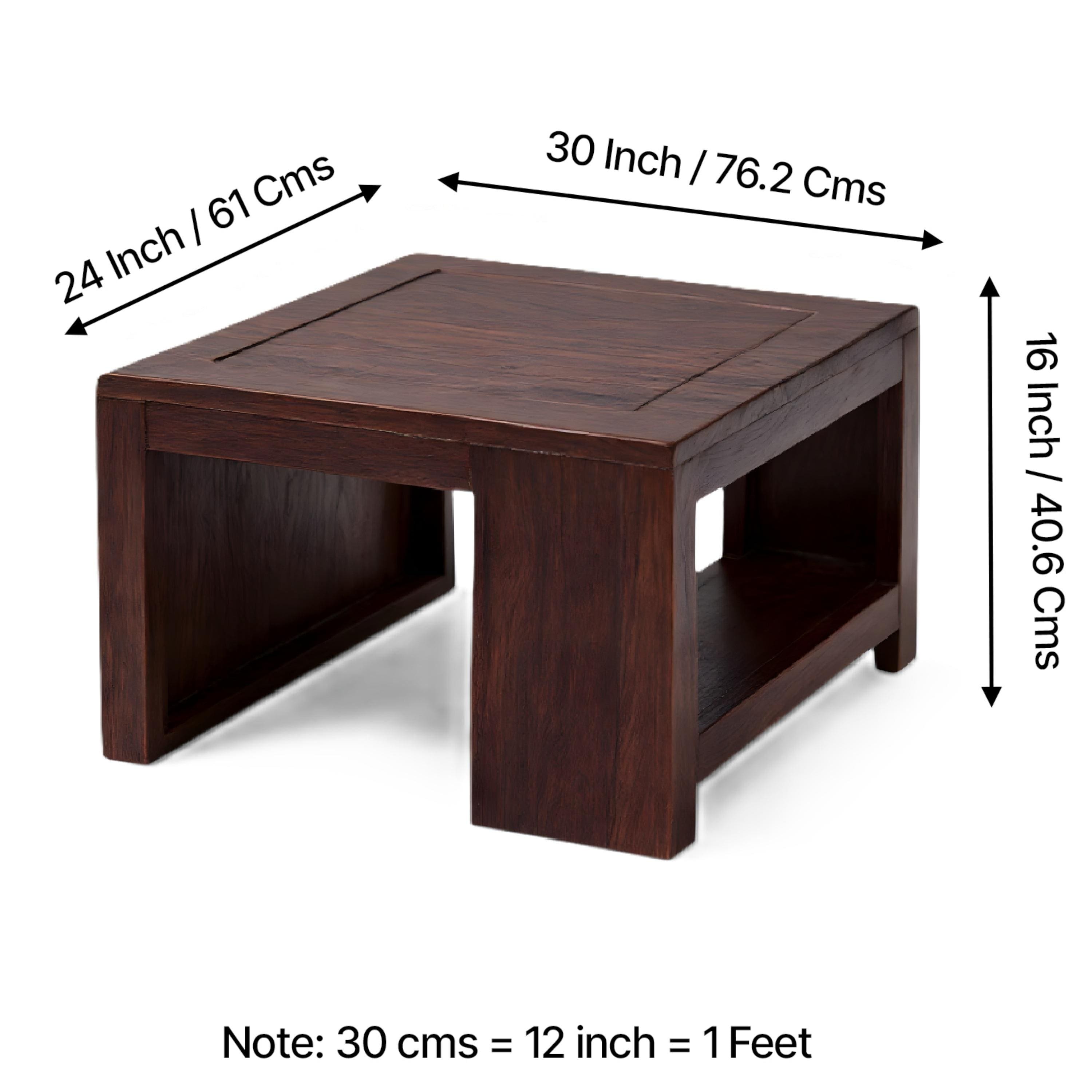 Piante Sheesham Wood Contemporary Rectangle Coffee Table In Dark Mahagony Finish