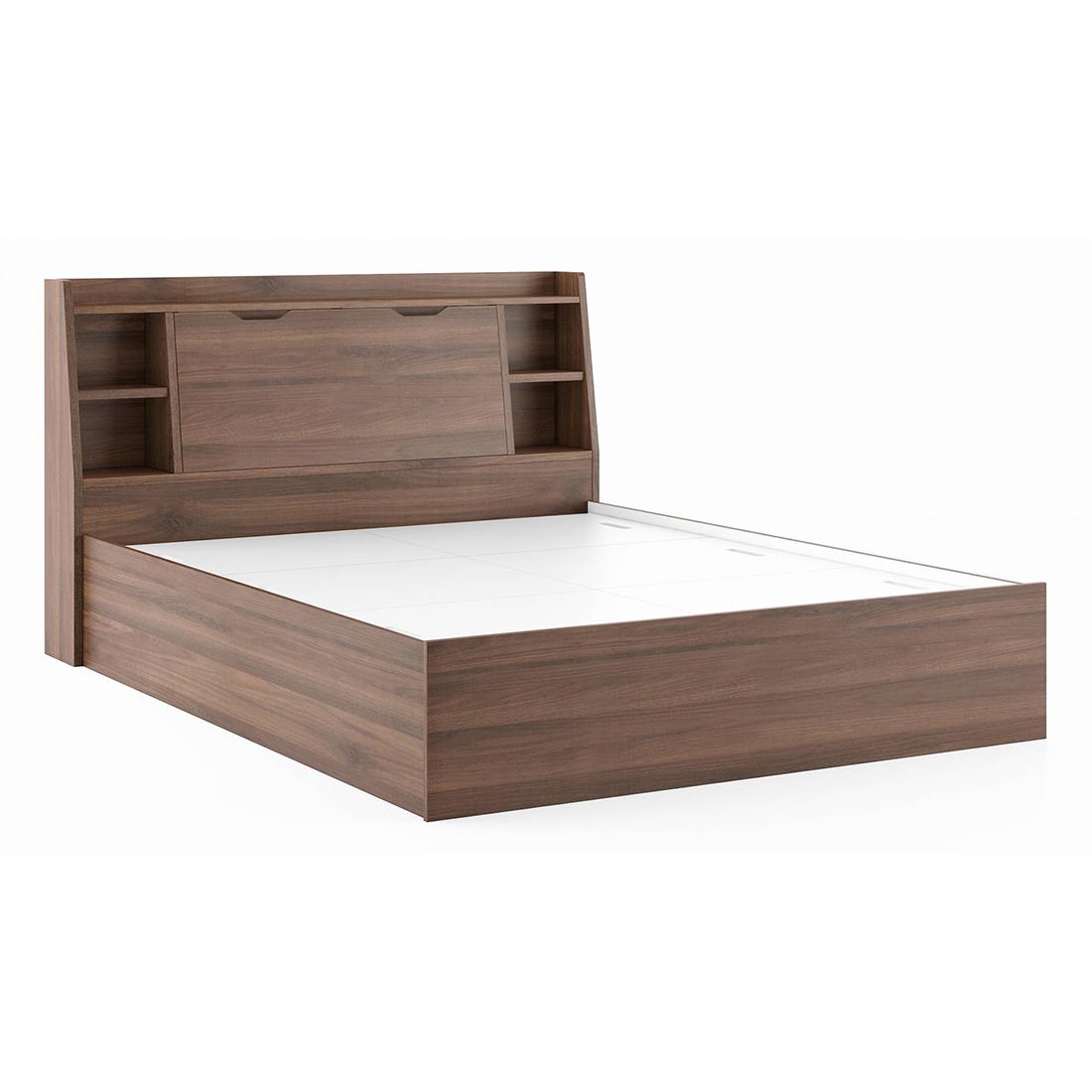 Scott King Size Box Storage Bed in Classic Walnut Finish