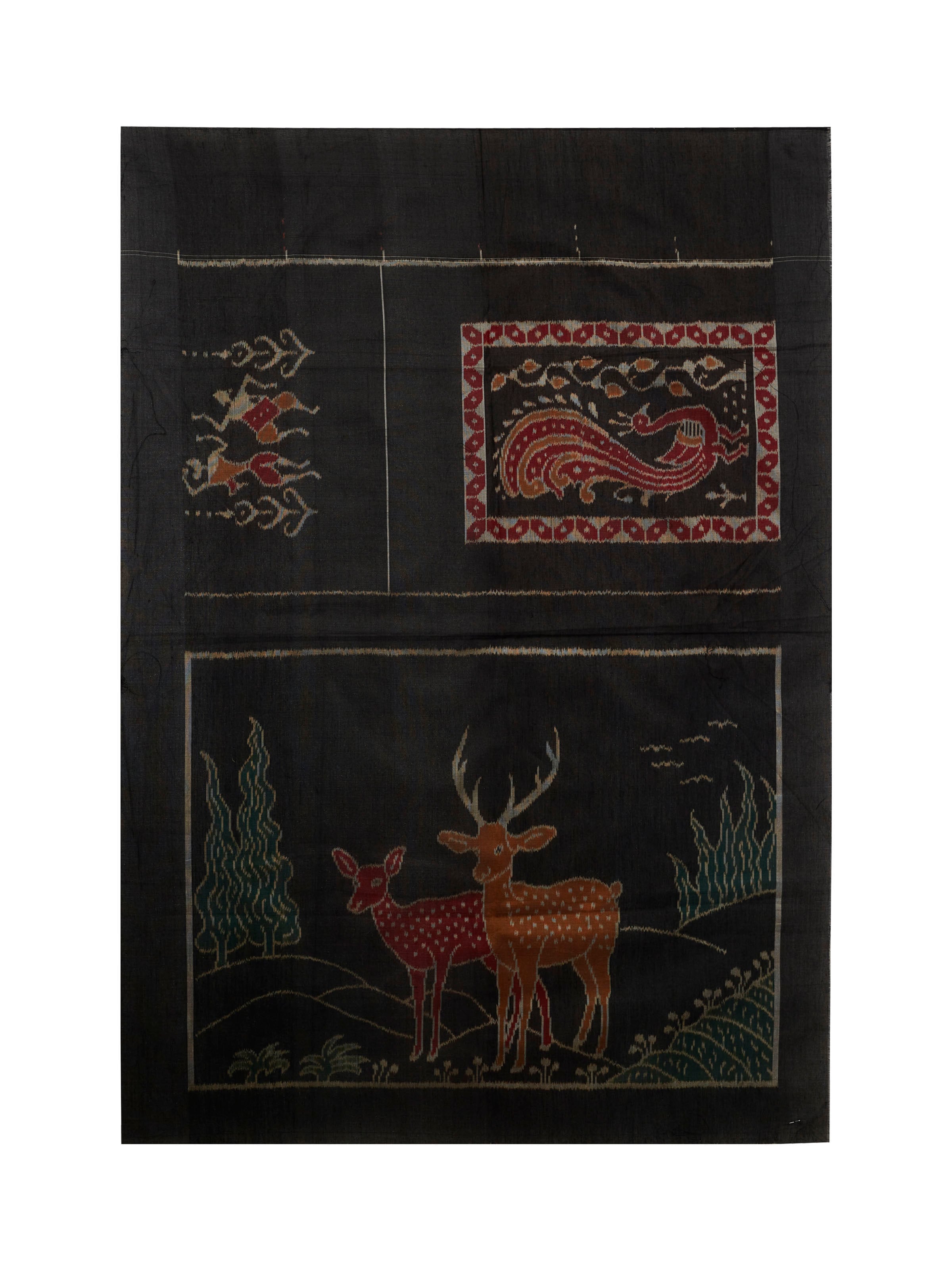 Deer Ikat Silk Wall Hanging