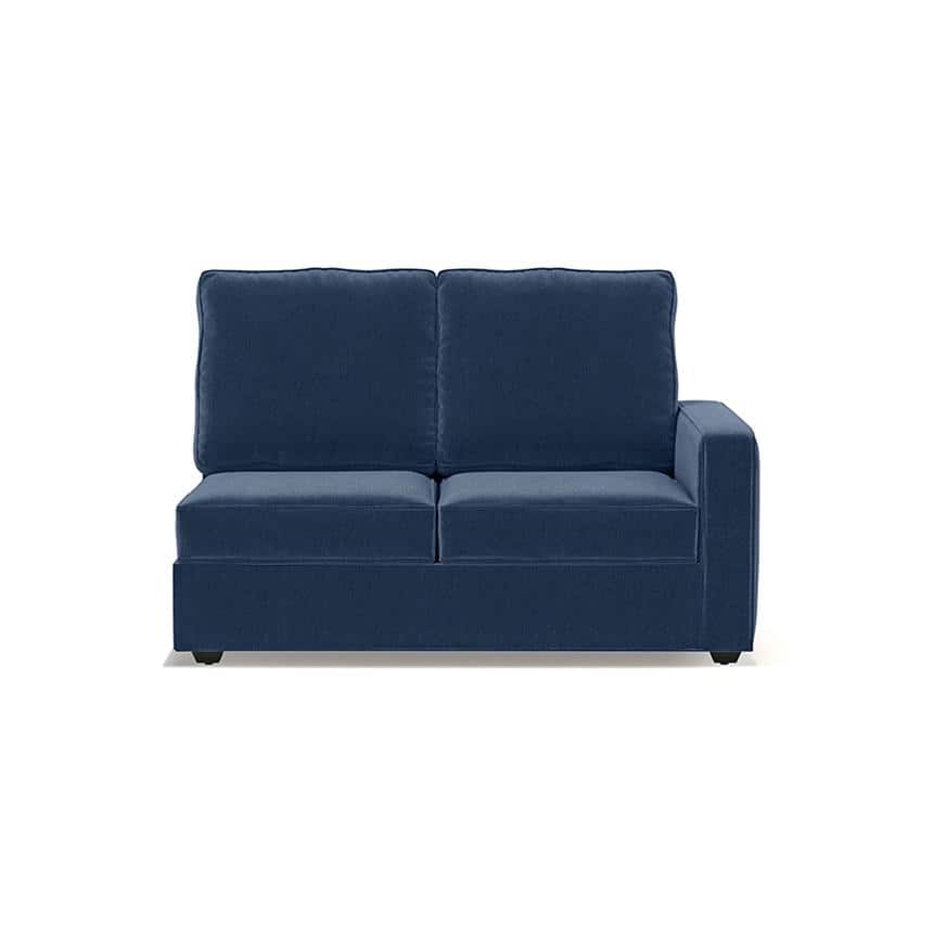 Apollo Compact Sofa (Colour : Lapis Blue, Cushion : Soft, Back Type : High Back, Seating Capacity : Left Aligned 2 Seater + Left Aligned Chaise + Ottoman)