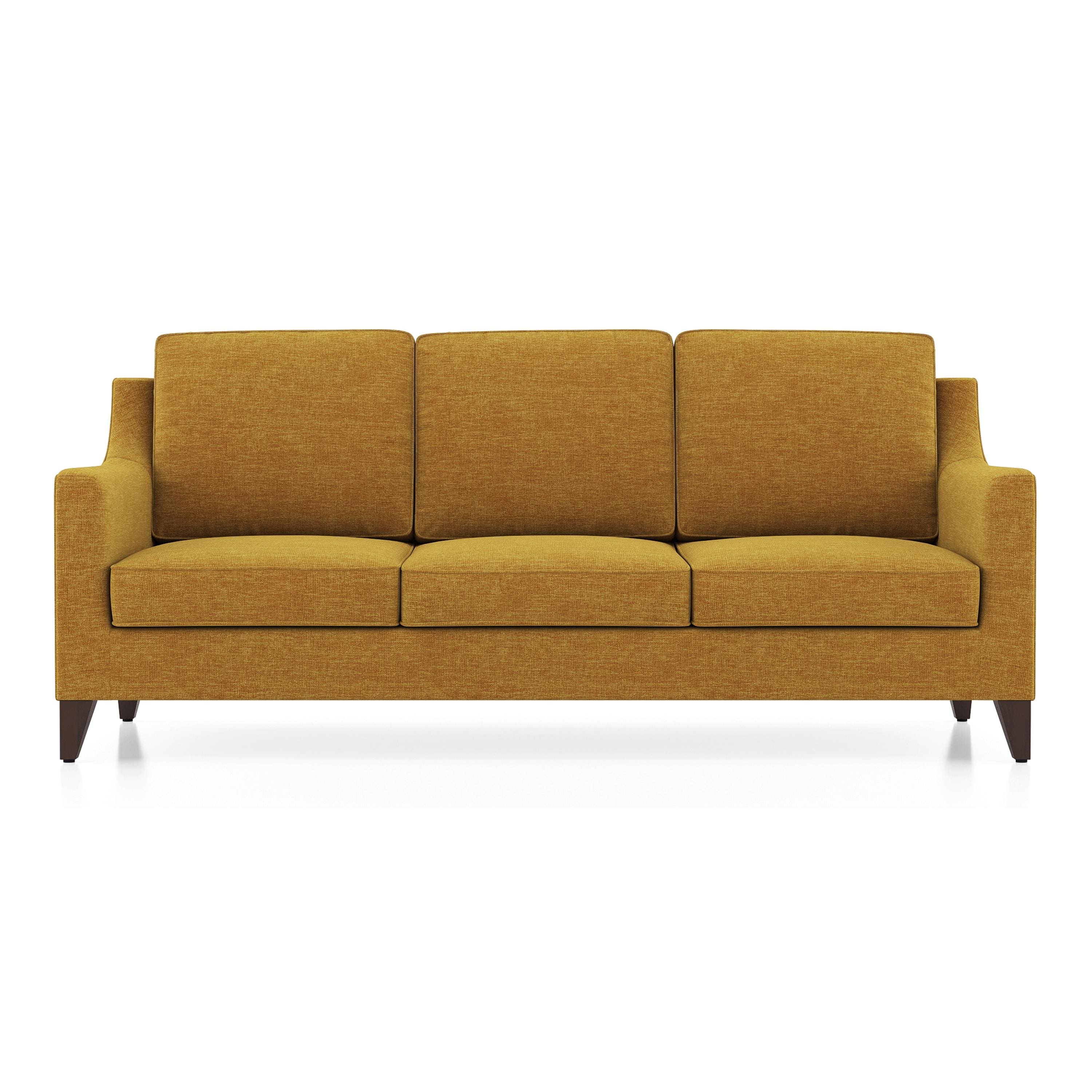 Abbey Sofa (Colour : Ochre, Cushion : Hard, Seating Capacity : 3 Seater)