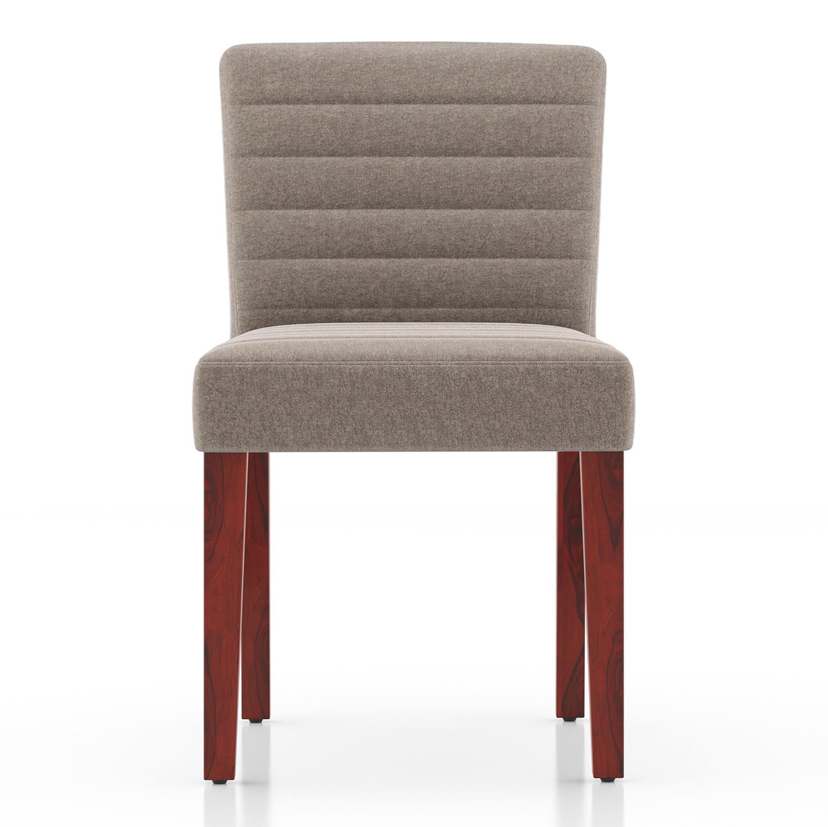 Adria Karara Quitese Top Dining Table With Set Of 6 Ludo Dining Chairs (Colour- Shitake Beige, Finish- Carara White)