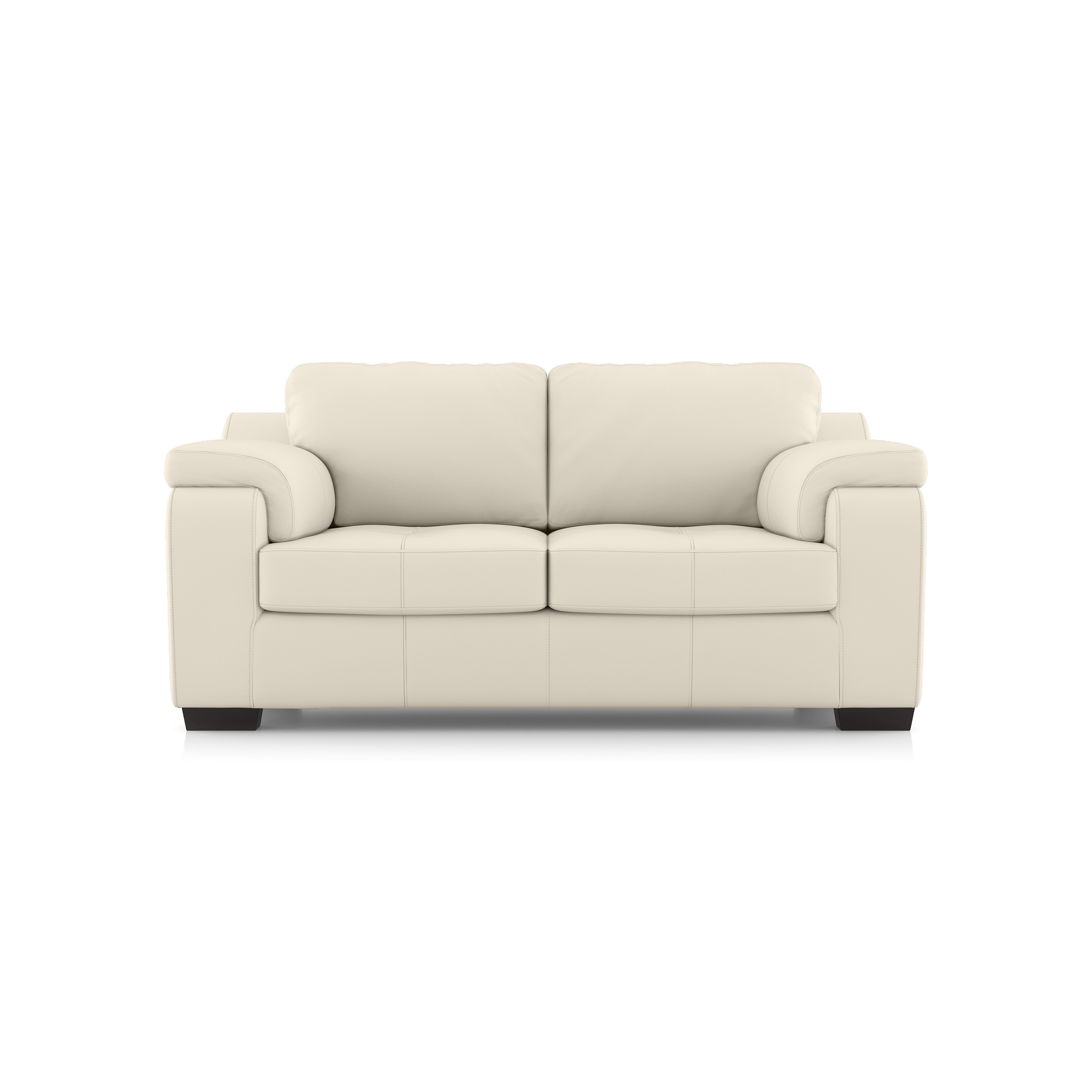 Trissino 2 Seater Premium Italian Leather Sofa In Creme Fraiche Colour