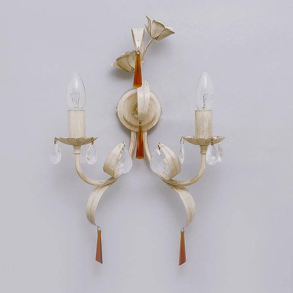 Collier 2 Light Metal and Crystal Wall Light