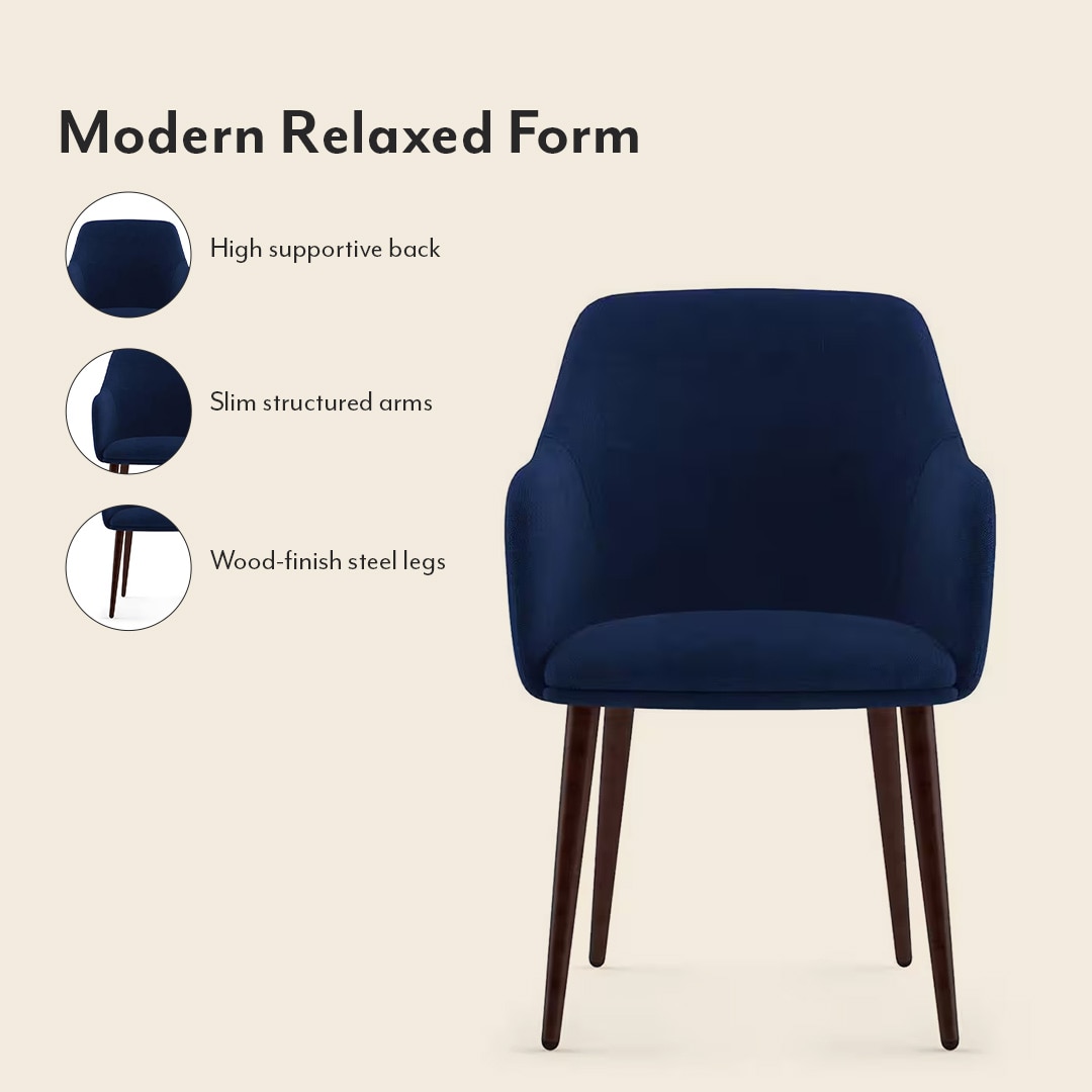 Owen Lounge Chair in  Midnight Blue Colour