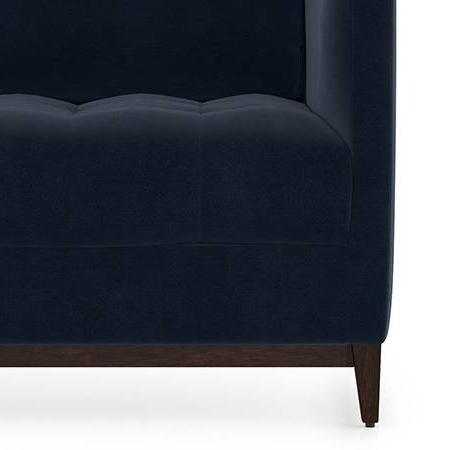Florence Luxe 2 Seater Fabric Sofa in Sea Port Blue Velvet Colour