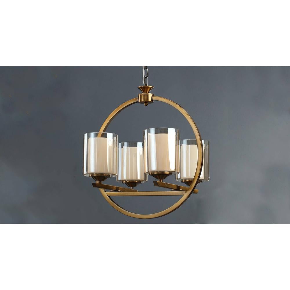Masakee Four Light Brass Finish Contemporary Chandelier