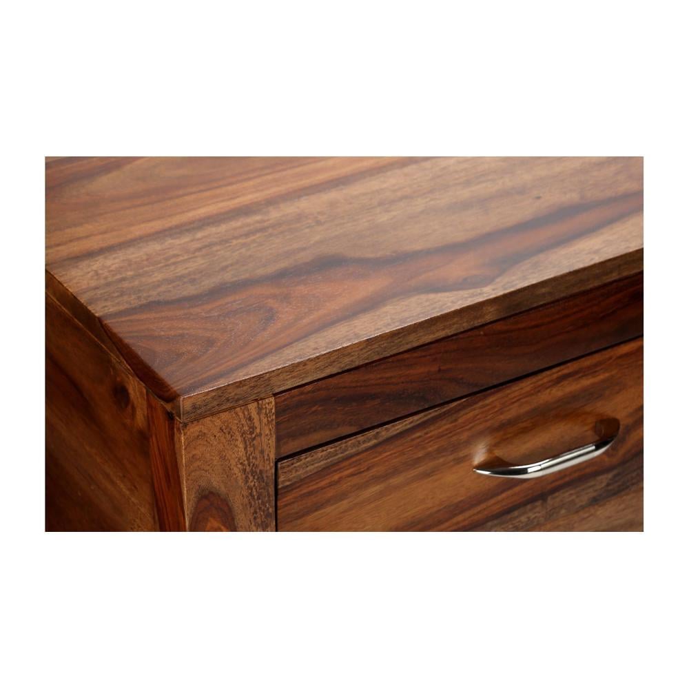 Elder Sheesham Wood Console Table in Teak Finish