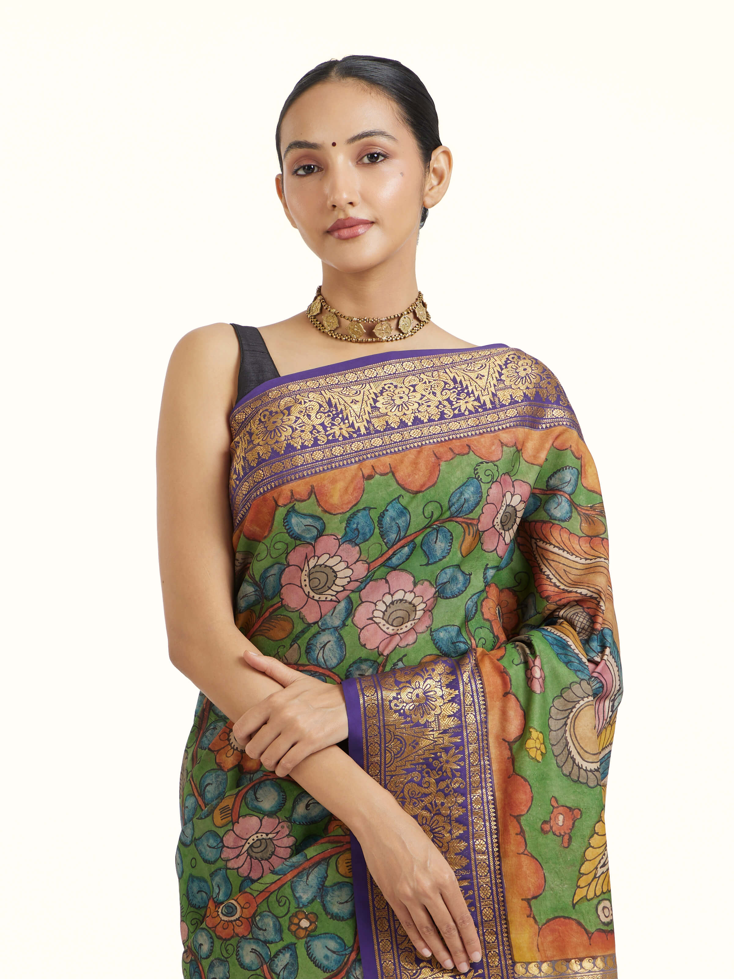 Kalamkari Kanchi Silk Saree