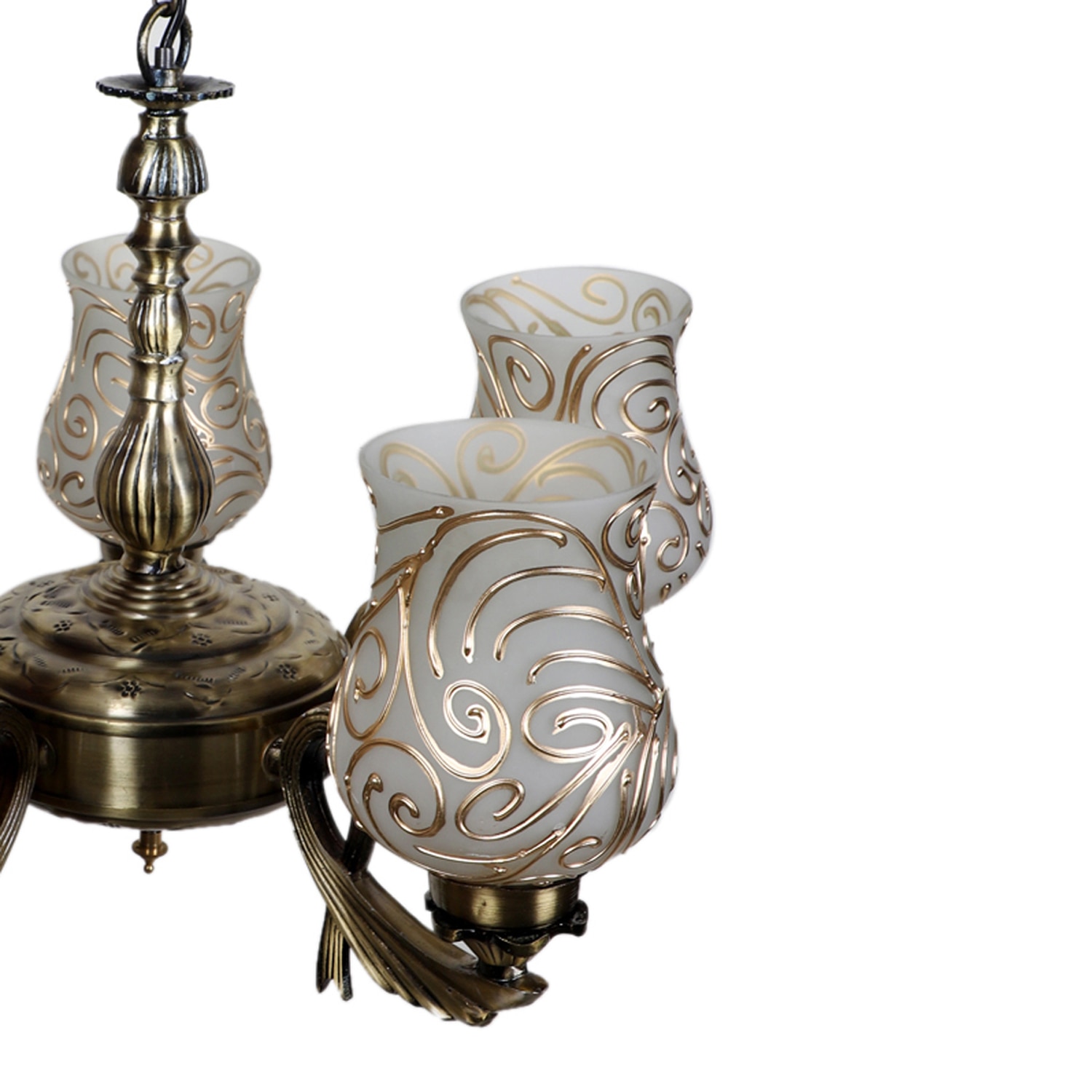 Devansh Gold Antique Wall Mounted Lamp With Off-White Cotton Shade