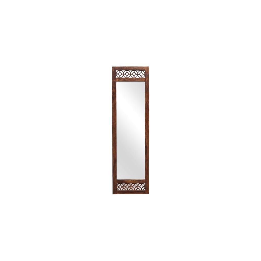 plato solid wood standing mirror in brown colour