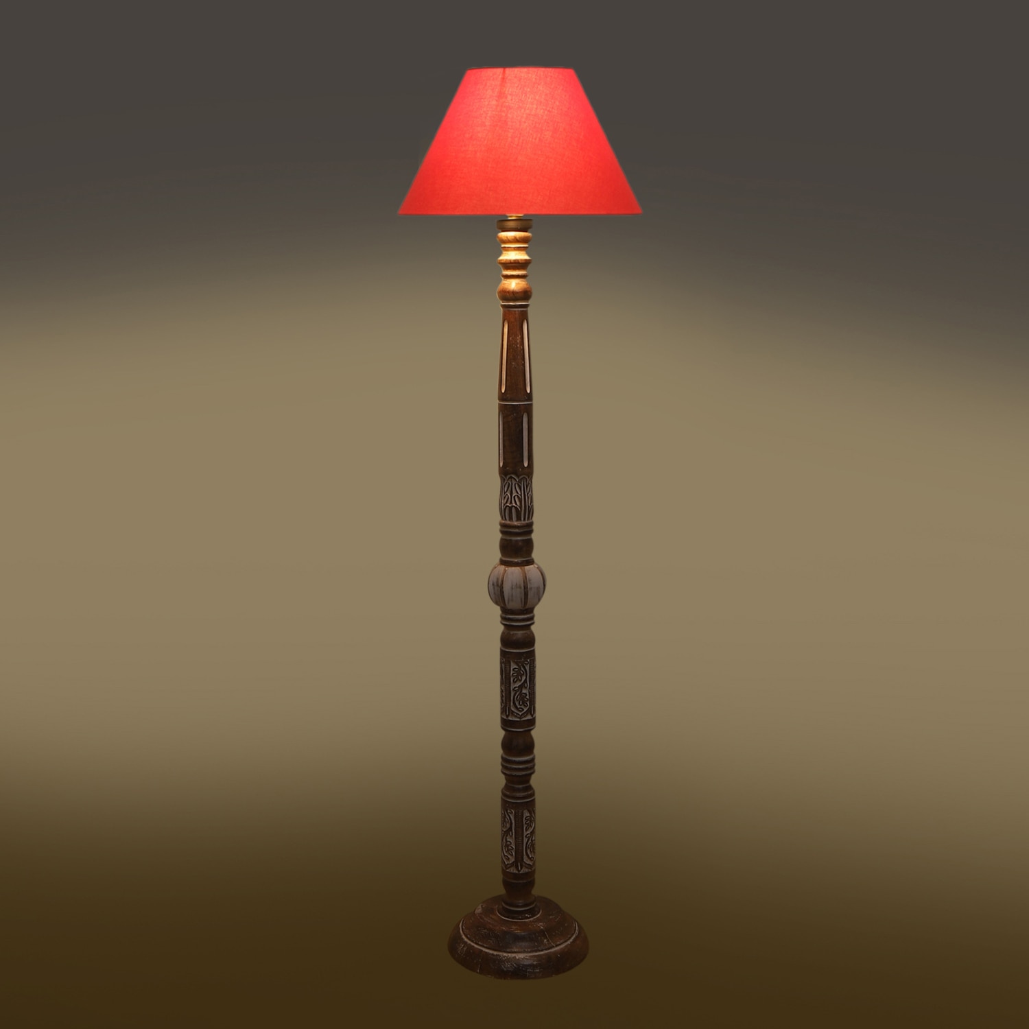 Devansh Wooden Floor Lamp