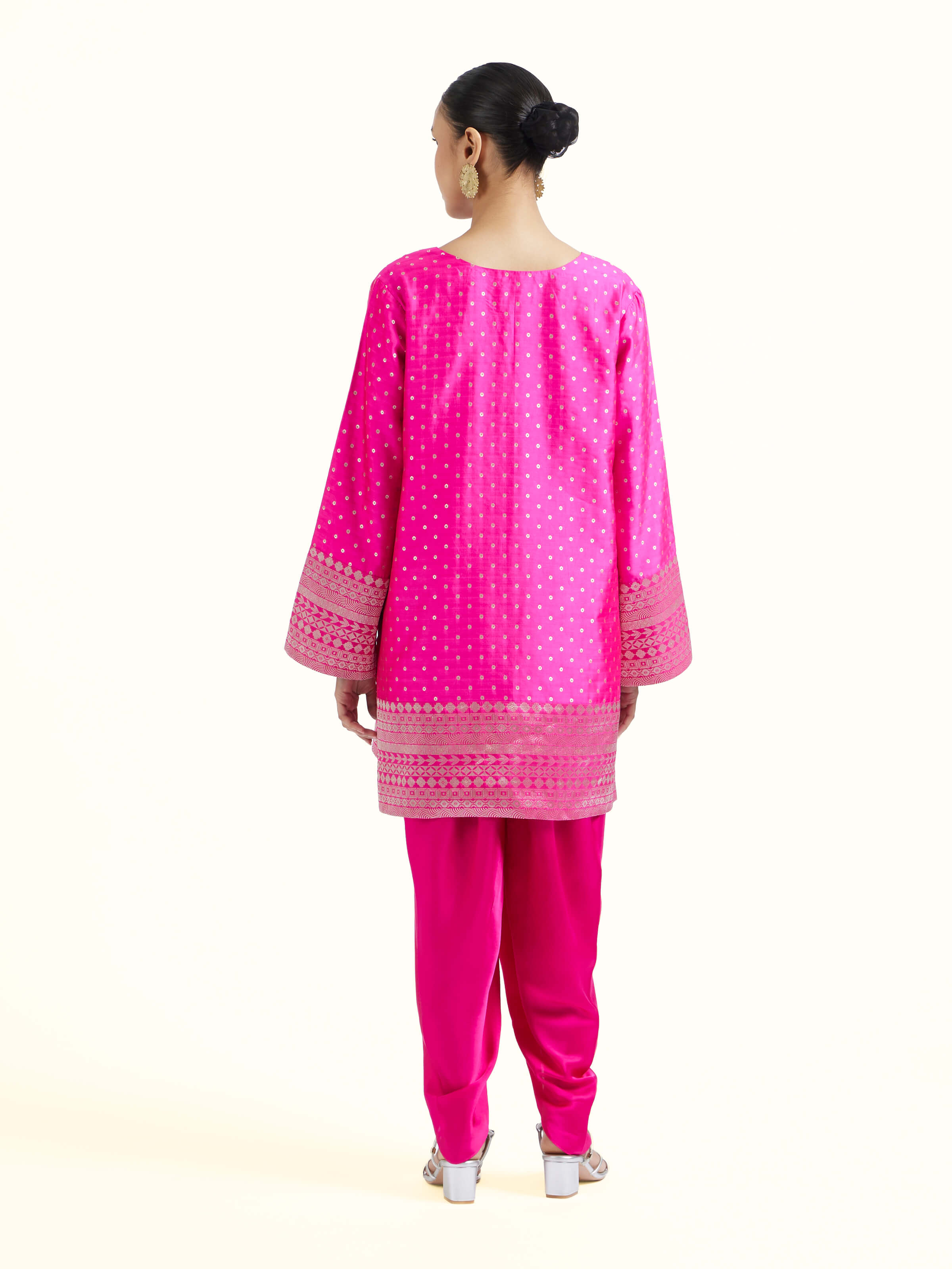 Pink Silk Banarasi Co-Ord Set