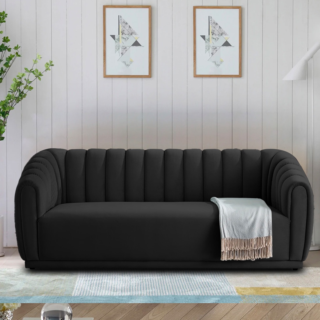 Rosa Fabric Sofa (Black)