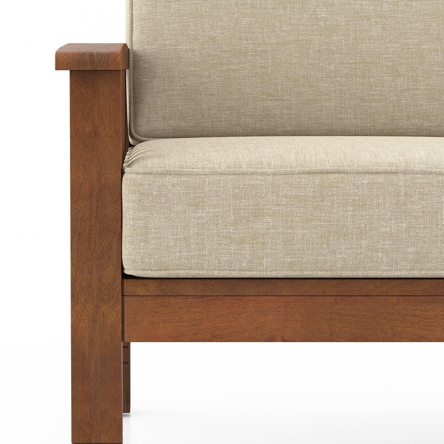Raynor 3 Seater Wooden Sofa (Macadamia Brown)