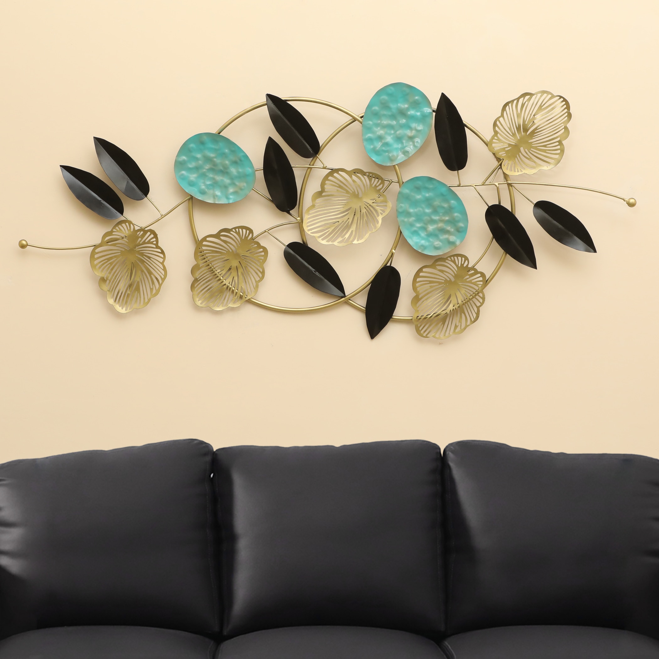 W-Irya Abstract Metal Wall Decor in Multicolor Set of 1 - Vedas Exports