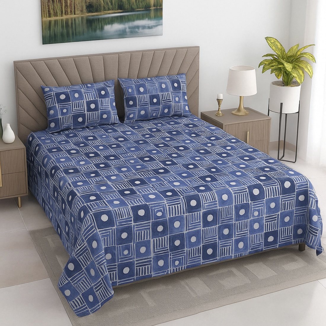 Threads Silky touch cotton single bed flat Bedsheet 225x150 cms - Threads