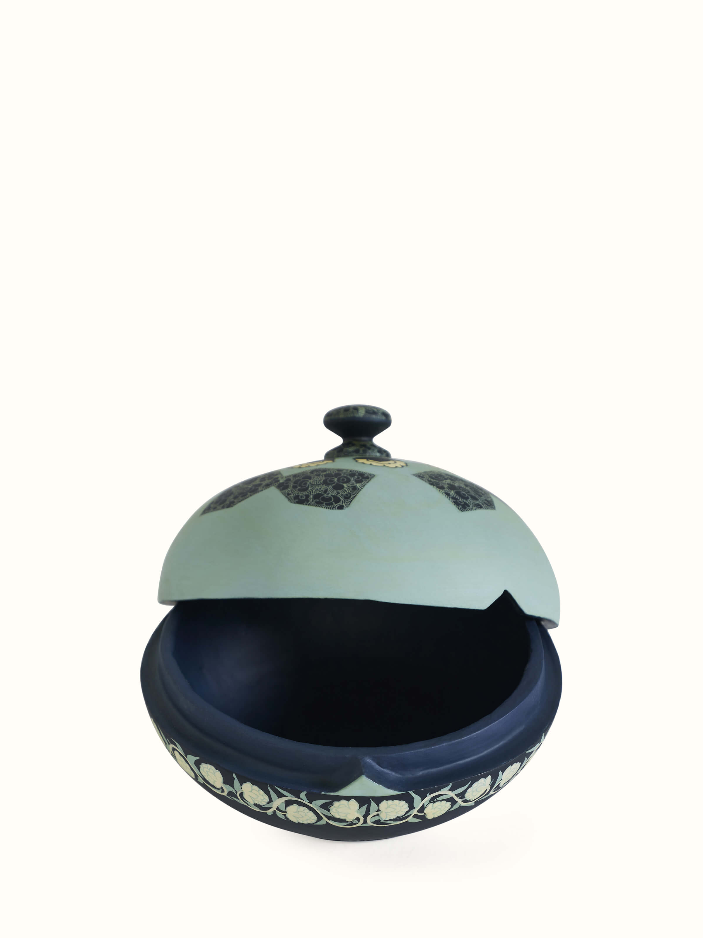 Top view of Papier-mache Decorative Container Multicolor