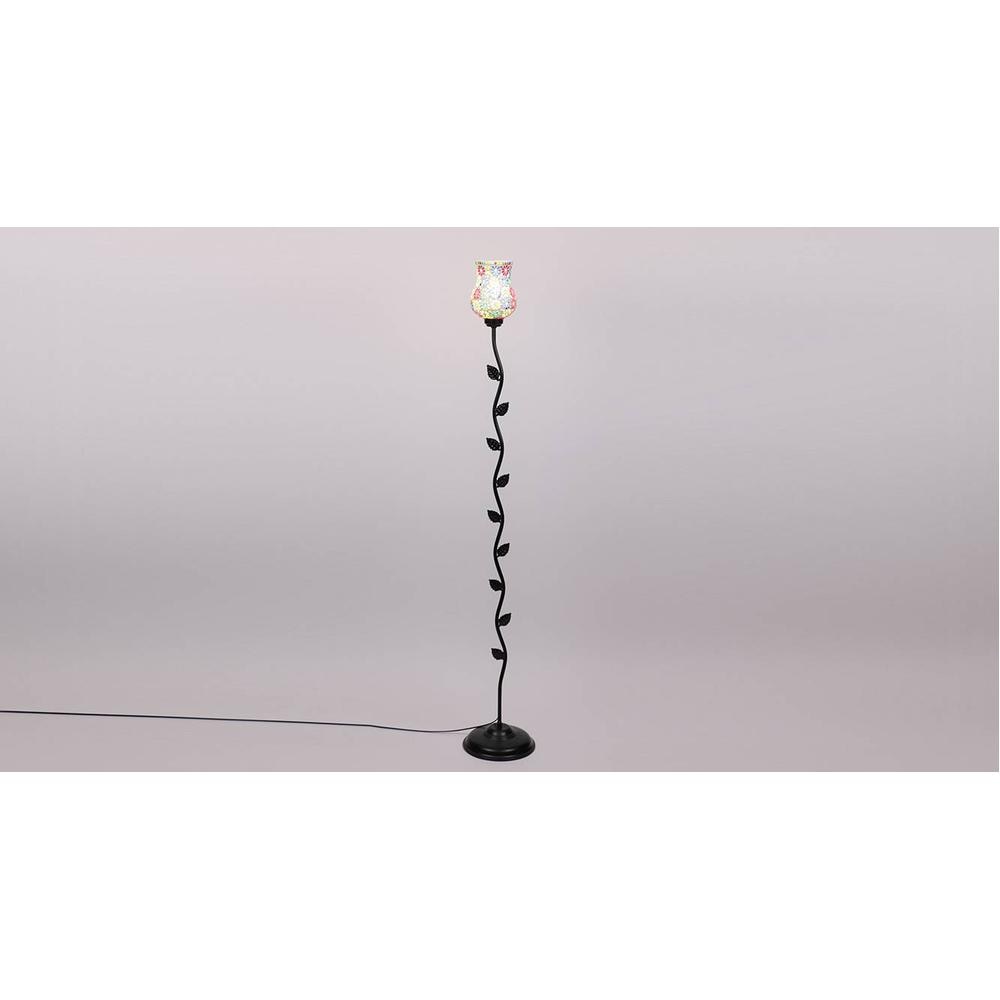 Rothwell Black Glass Shade Floor Lamp