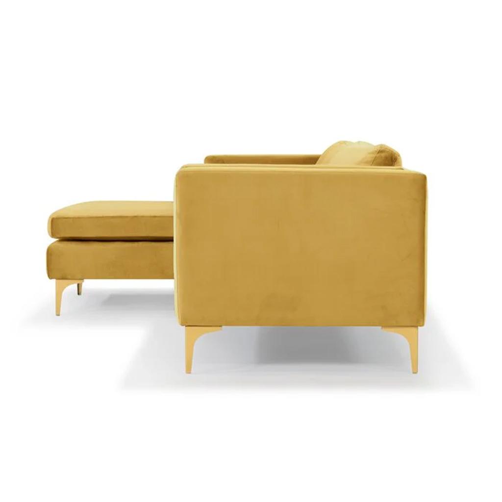 Brezza Sectional Fabric Sofa - Yellow