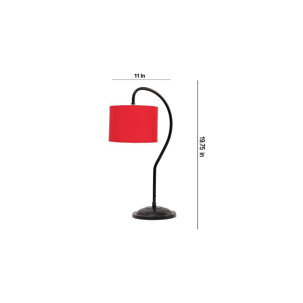 Red cotton Curvy table lamp with Iron Base (SP03)