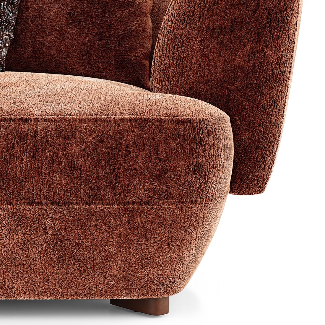 Brie 3 Seater Fabric Sofa In Terracotta Colour