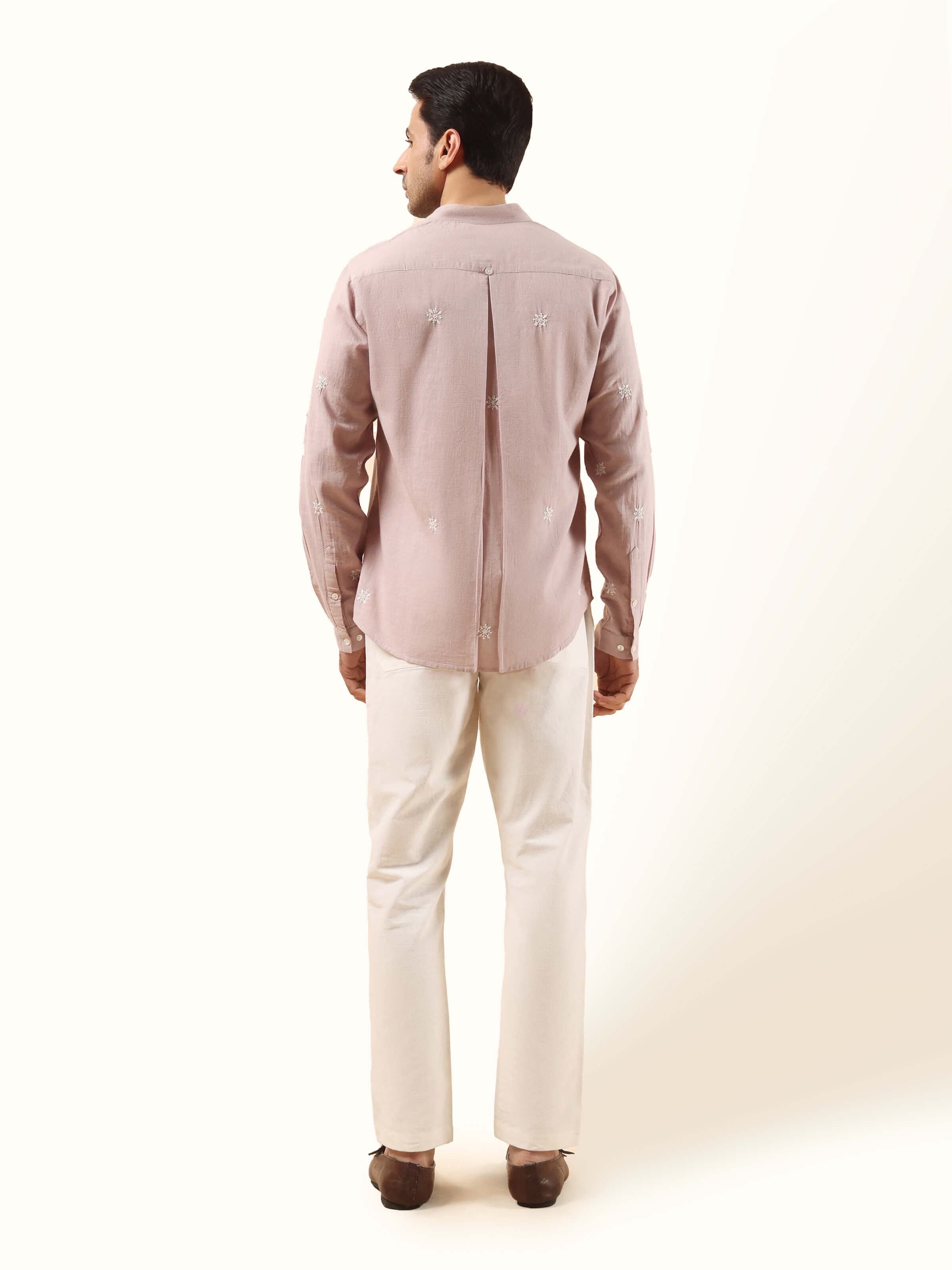 Grey Cotton Chikankari Shirt