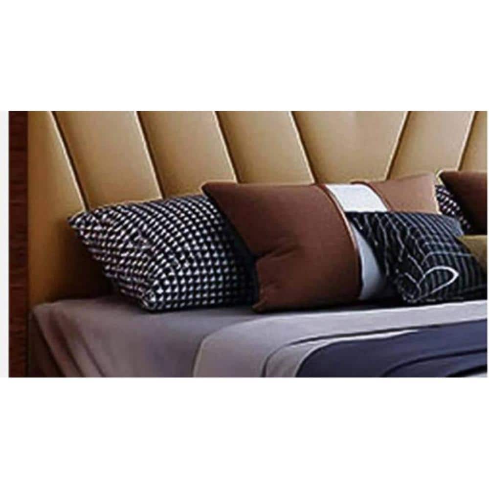 Vincent Engineered Wood Queen Size Non Storage Bed In Honey Oak Finish