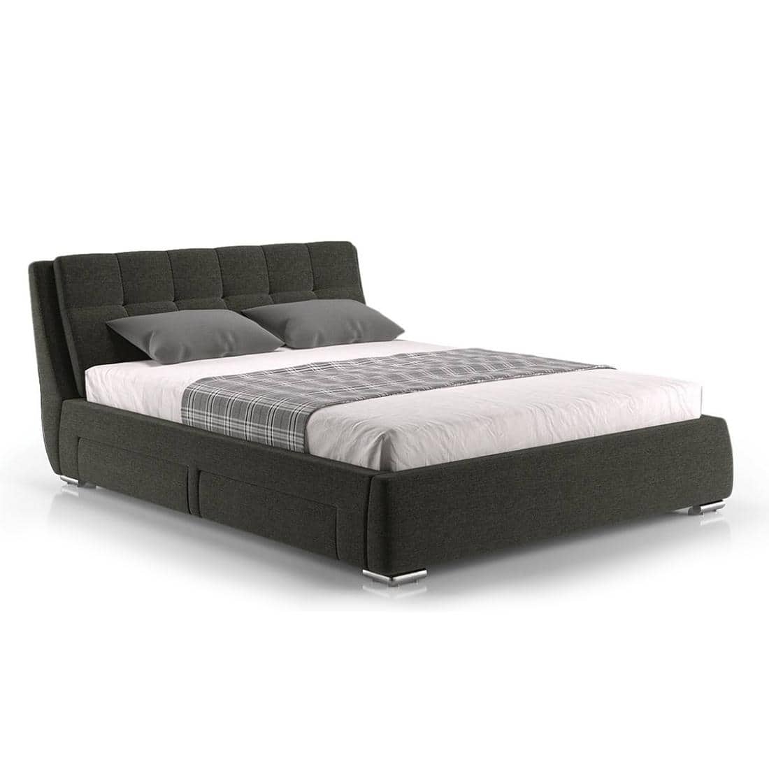 Stanhope Engineered Wood Queen Size Drawer Storage Upholstered Bed In Finish