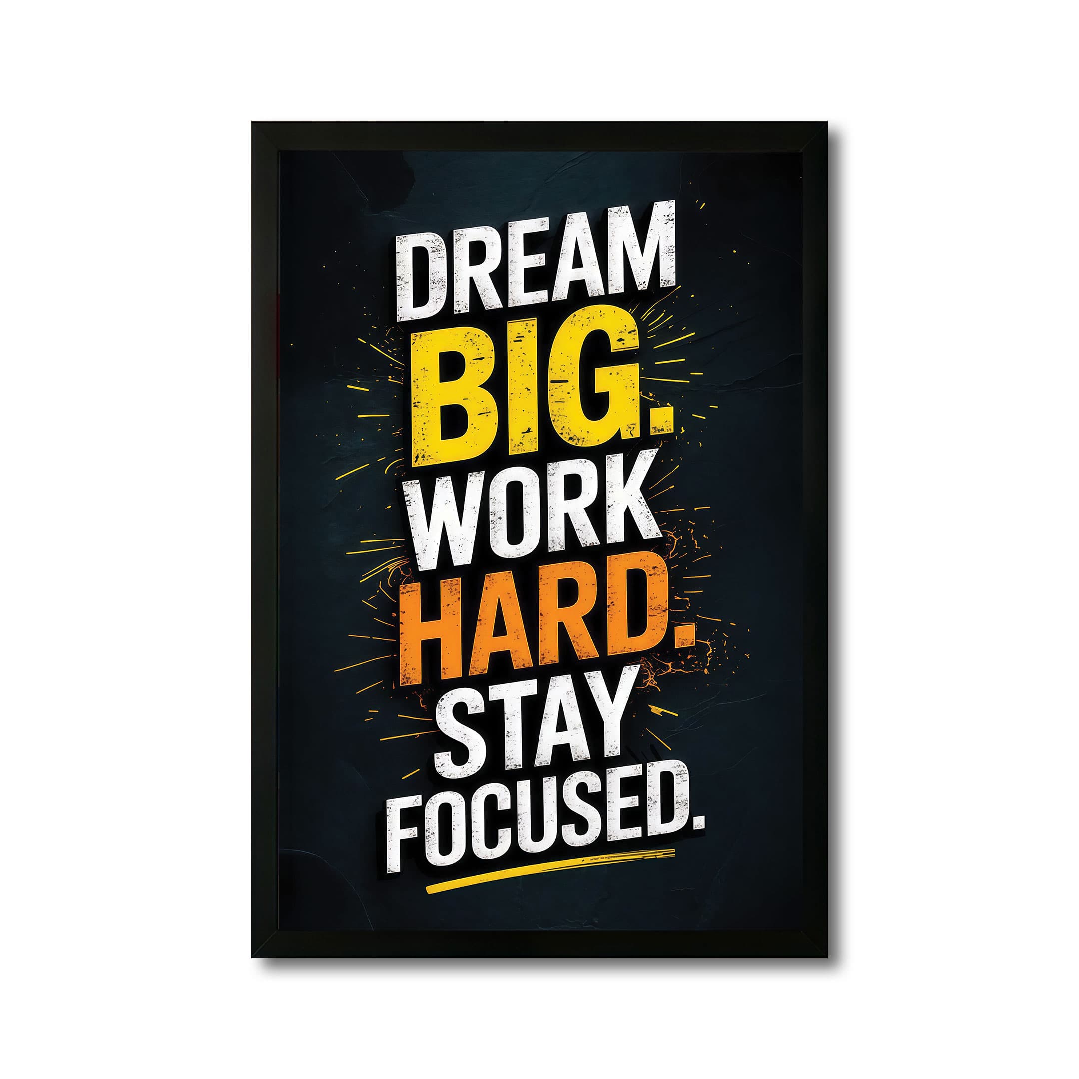 The Castle Decor Dream Big Work Hard Stay Focused Wall Art 8x12 Inch - The Castle Decor