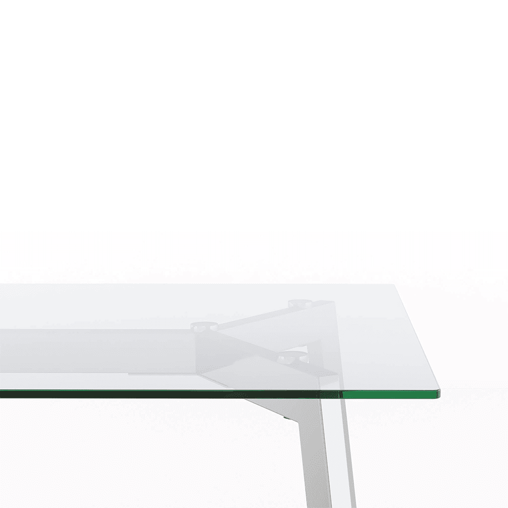 Carmen 6 Seater Glass Top Dining Table In Silver Finish