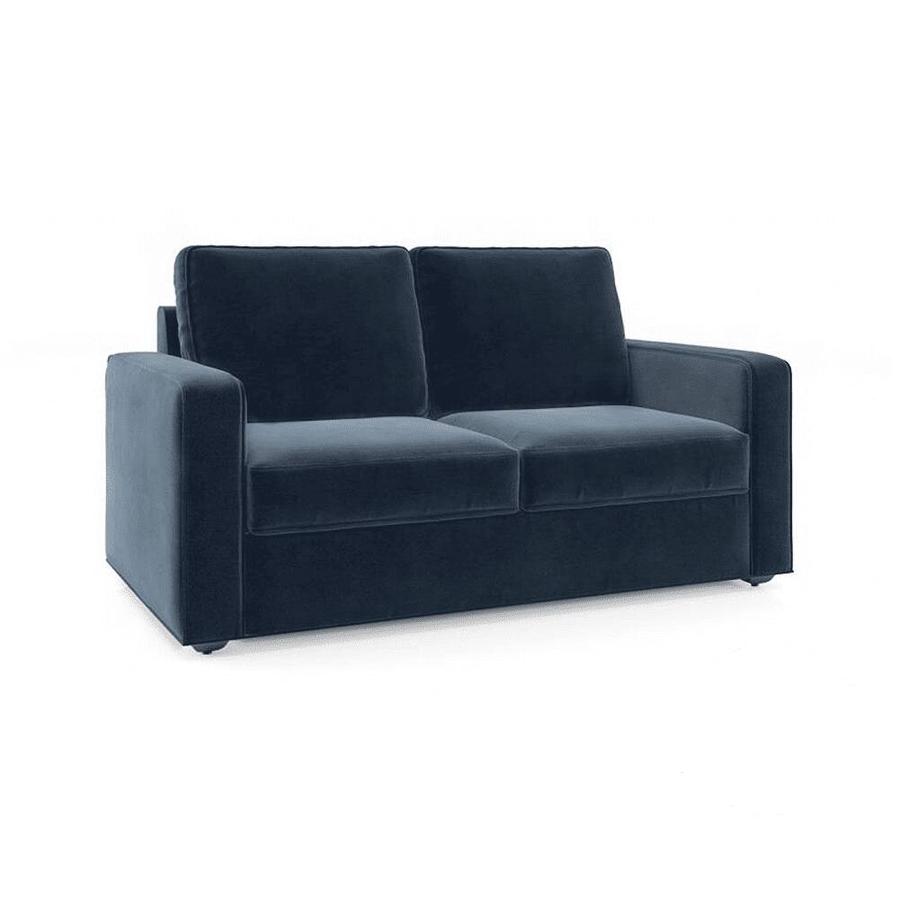 Apollo 2 Fabric Seater Sofa in Sea Port Blue Velvet Colour