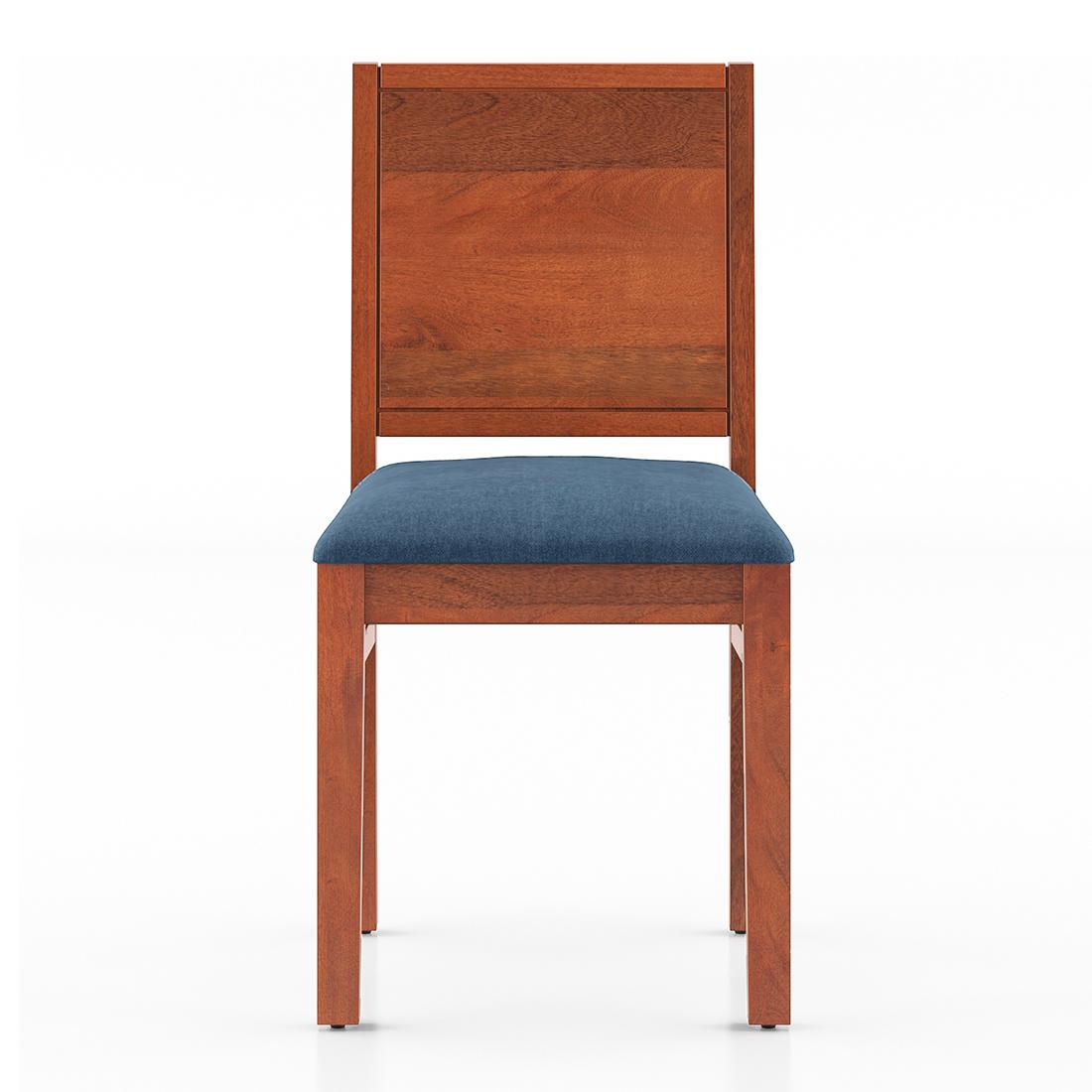 Atlas Dining Chairs Set Of 2 Finish Honey Colour Baltic Blue