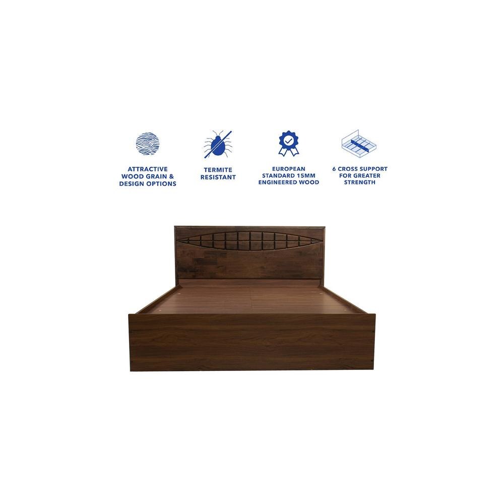 Muses Solidwood Headbord With Box Storage Queen Bed