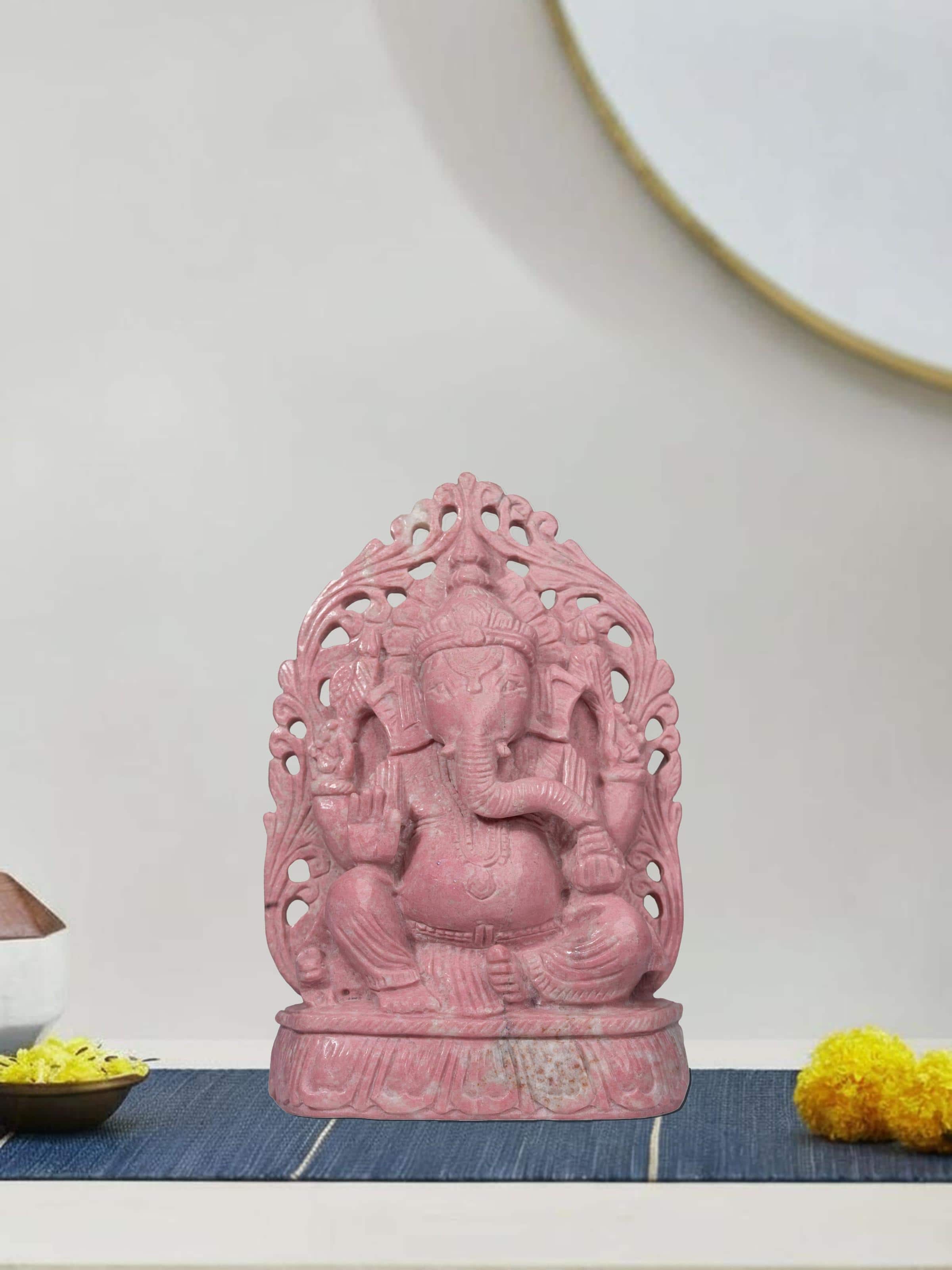 Thulite Ganesha Idol