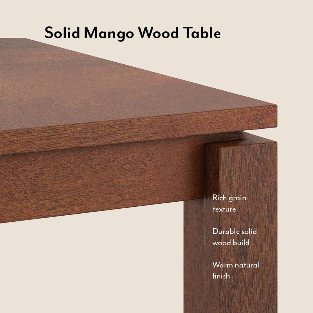 Atlas Solid Wood 6 Seater Compact Dining Table with 6 Meryl Lounge Chair