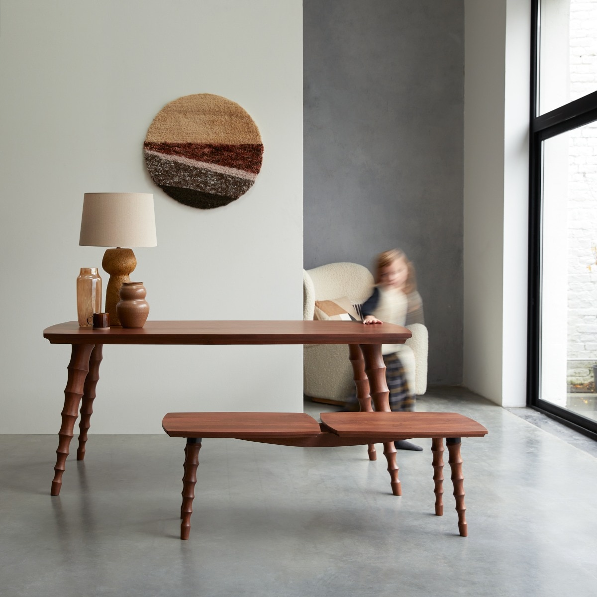 Kafano Solid Wood 4 Seater Dining Table in Honey Finish