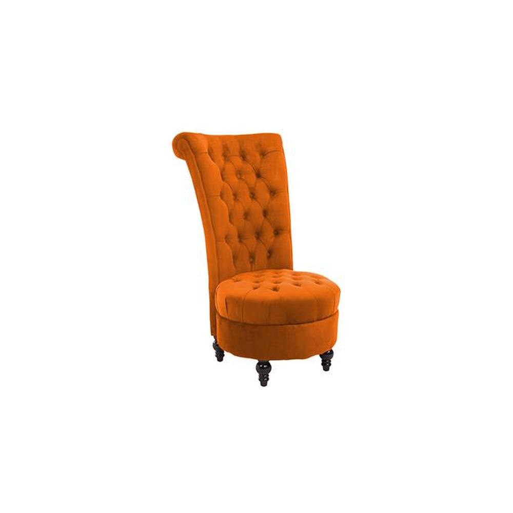 Piece High Back Accent Chair in Orange Colour