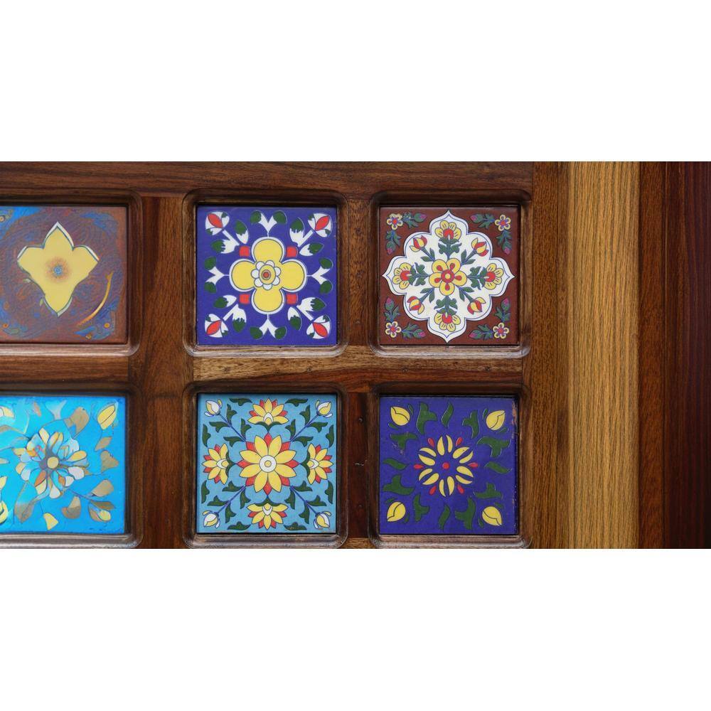 barrie solid wood mirror in brown colour