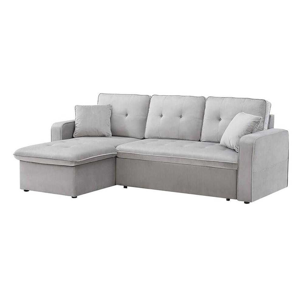 William Solid Wood Sofa cum Bed in Grey
