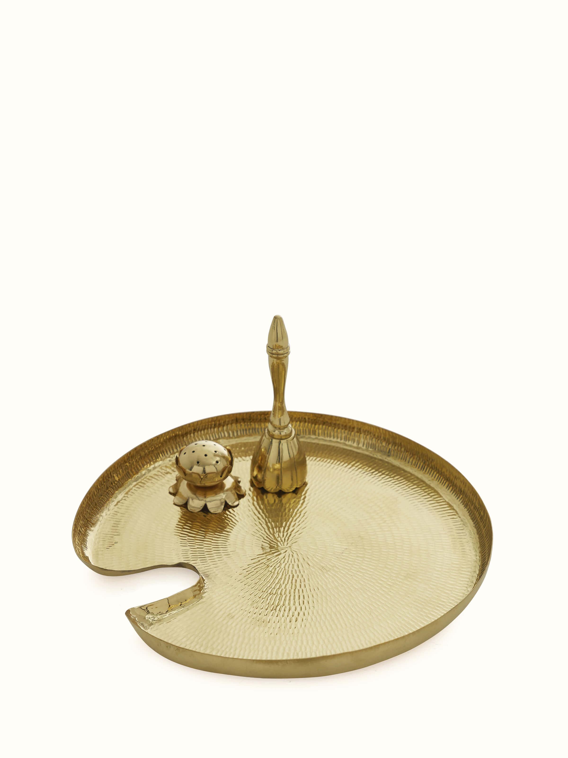 Brass Thathera Pooja Thali Set (3 Pcs)