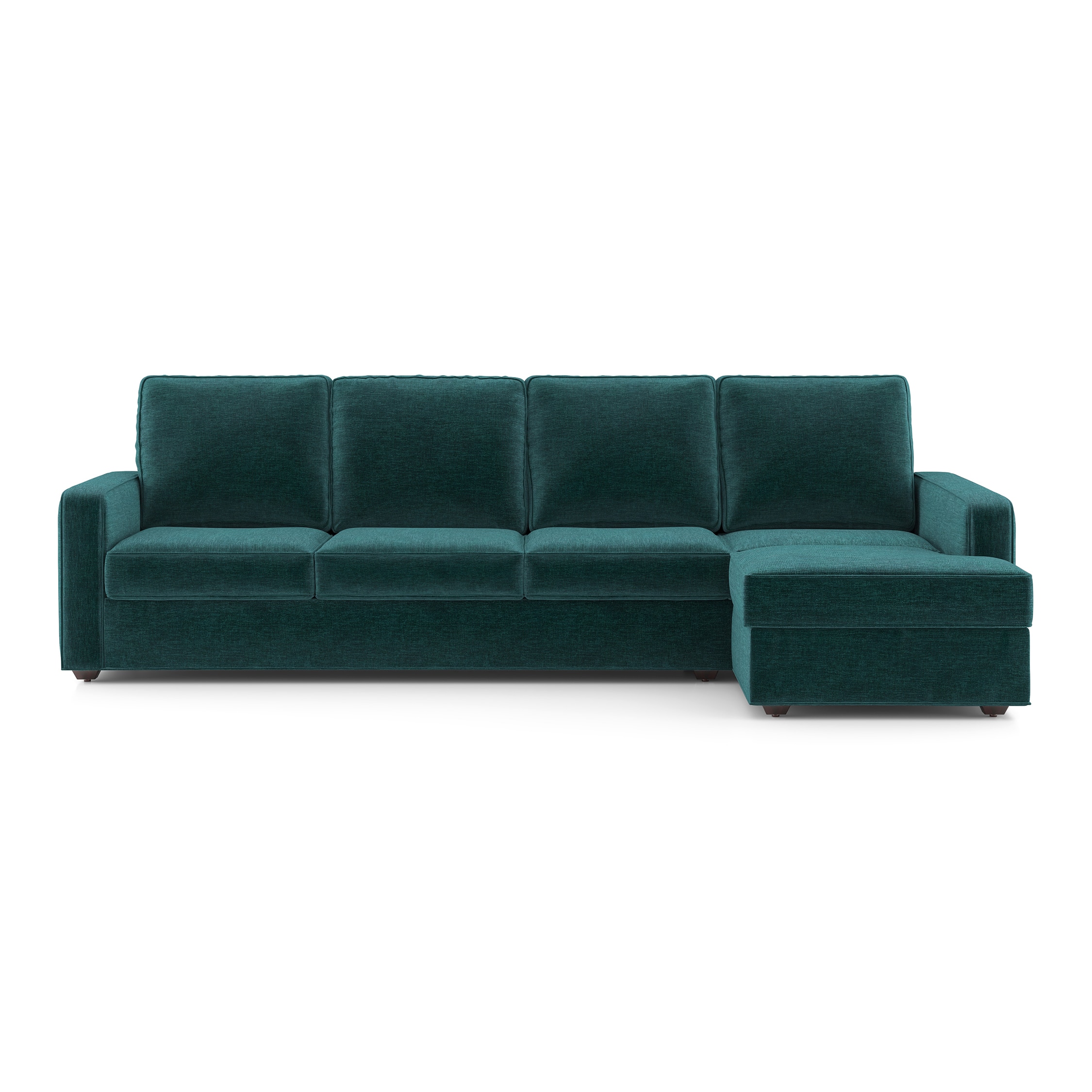 Apollo Sofa (Colour : Malibu, Cushion : Soft, Back Type : High Back, Seating Capacity : Right Aligned 3 Seater + Right Aligned Chaise) - Urban Ladder