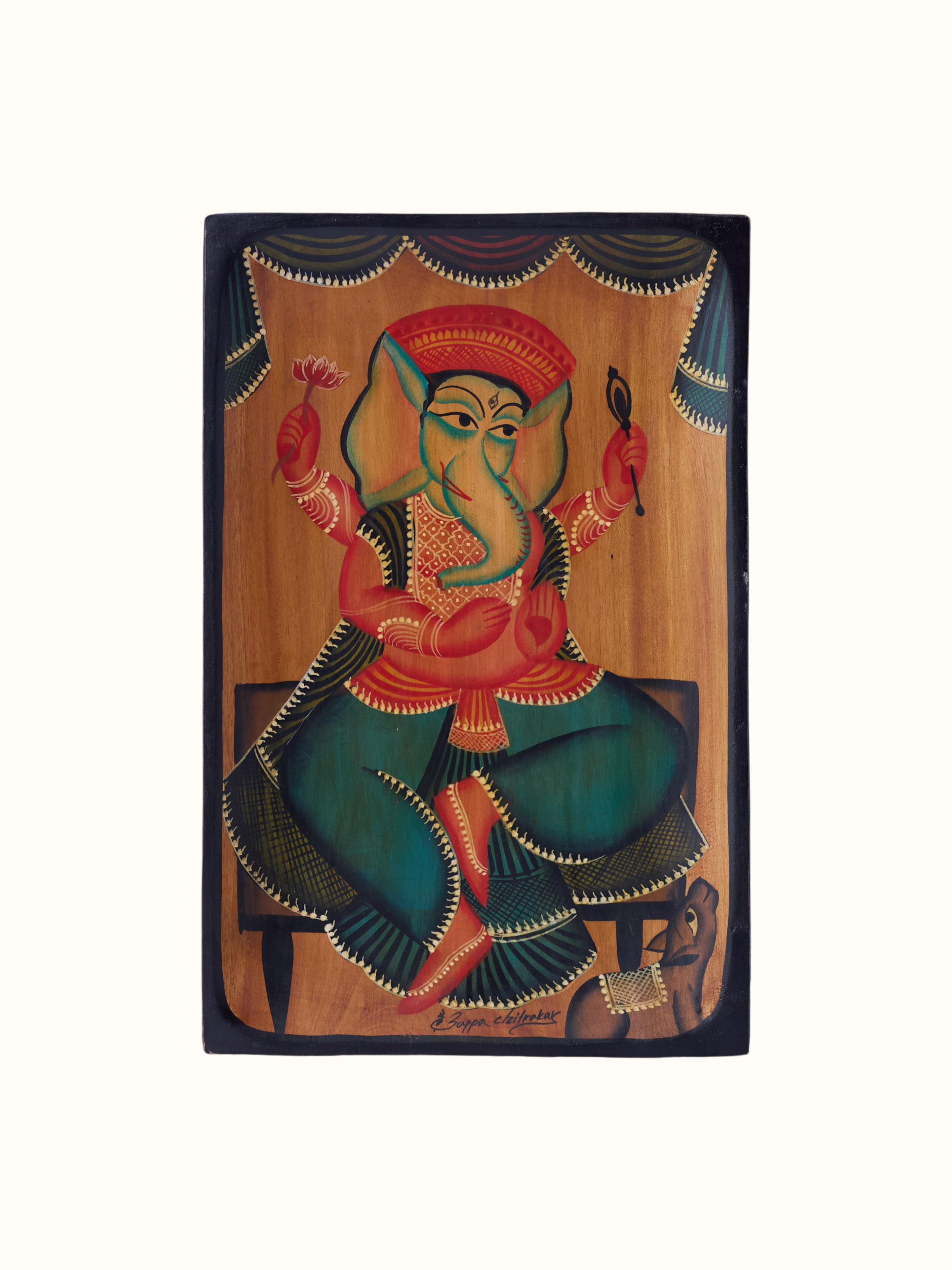 Kalighat Handpainted Ganesha Display Plate